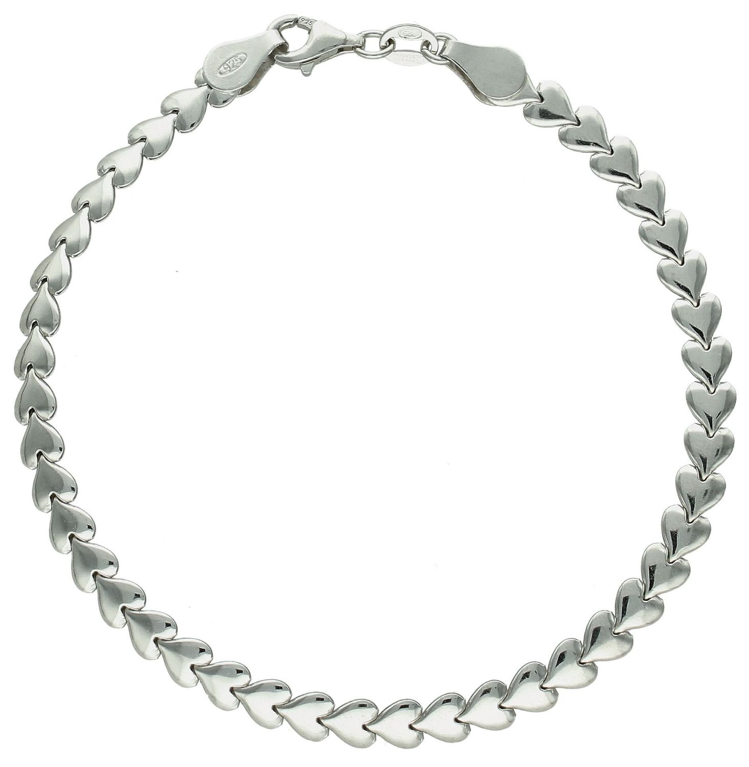 Srebrna bransoletka damska 925 wzór w gładkie serca DIA-BRA-11722-925 (2).jpg