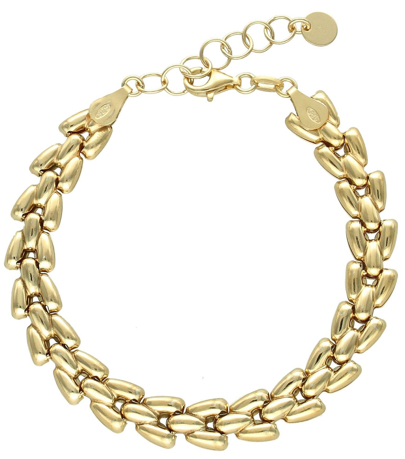 Srebrna bransoletka damska 925 pokryta złotem o ozdobnym splocie DIA-BRA-11723-925 (2).jpg