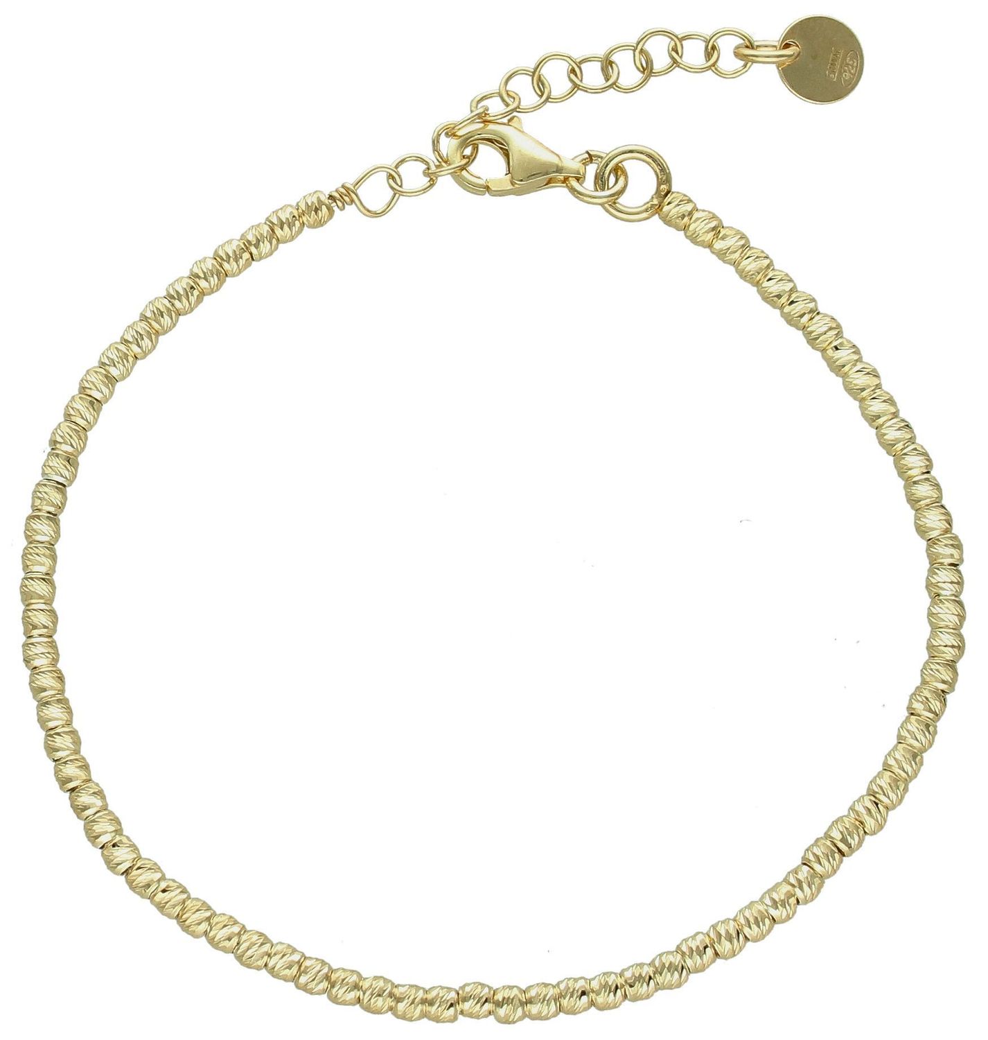 Srebrna bransoletka damska 925 pokryta złotem o ozdobnym splocie z kuleczek DIA-BRA-11726-925 (2).jpg