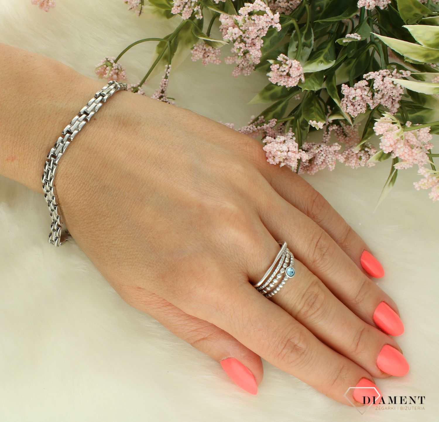 Srebrna bransoletka damska 925 ozdobny splot o gładkiej powierzchni DIA-BRA-11729-925 (2).jpg