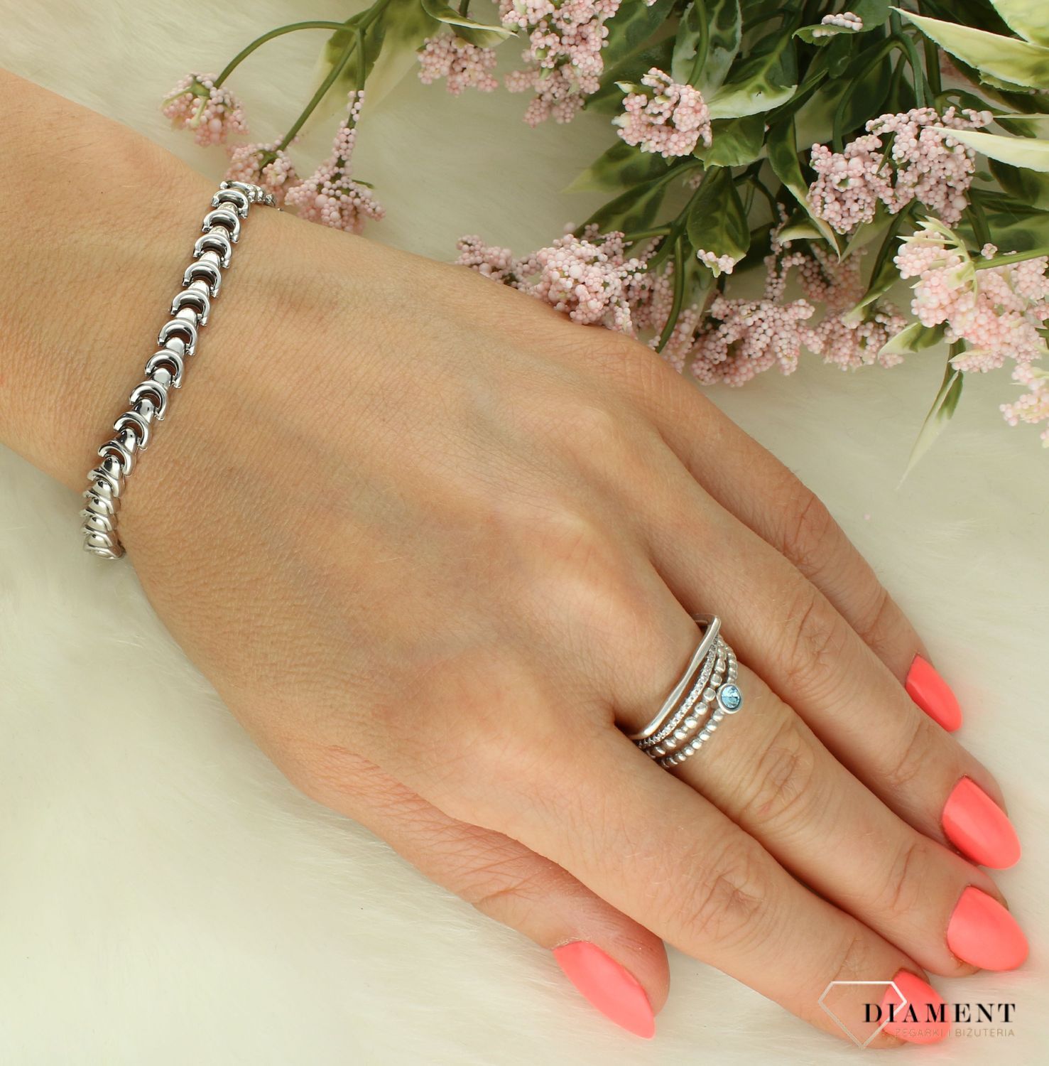 Srebrna bransoletka damska 925 ozdobny splot o gładkiej powierzchni DIA-BRA-11730-925 (2).jpg