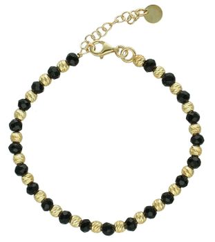 Srebrna bransoletka damska 925 czarno-złote kuleczki DIA-BRA-11741-925 (3).jpg