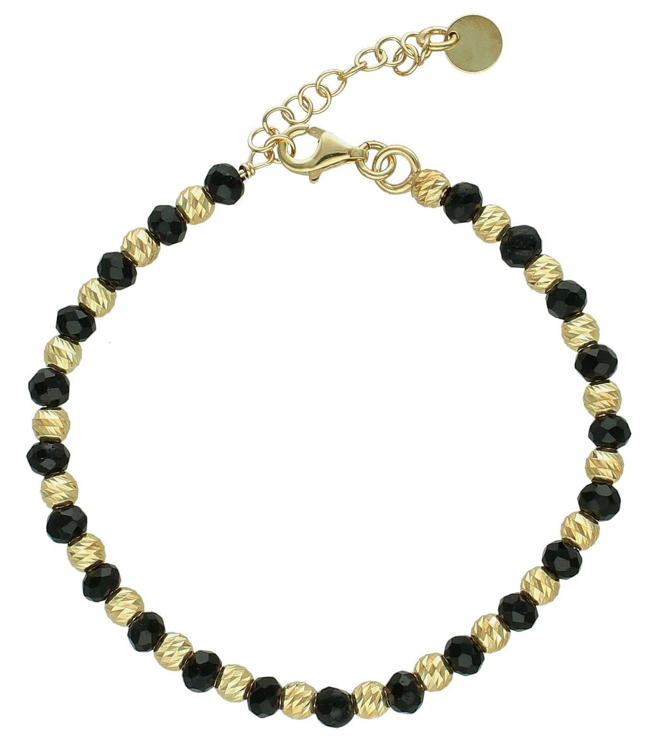 Srebrna bransoletka damska 925 czarno-złote kuleczki DIA-BRA-11741-925 (3).jpg