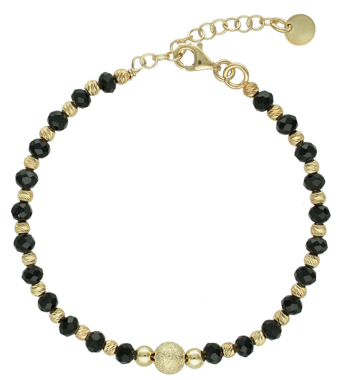 Srebrna bransoletka damska 925 czarno-złote kuleczki DIA-BRA-11747-925 (2).jpg