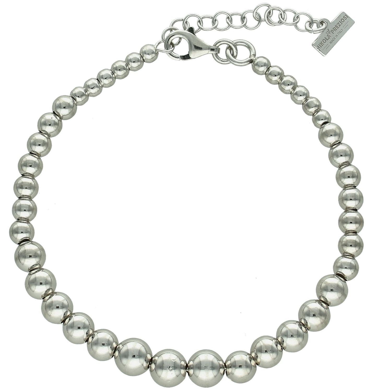 Srebrna bransoletka damska 925 gładkie kuleczki DIA-BRA-11748-925 (2).jpg