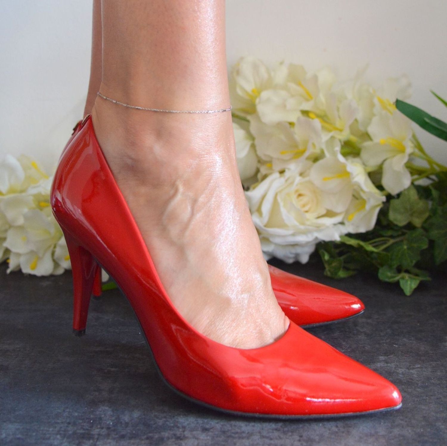 Srebrna bransoletka na nogę 925 delikatny zdobiony łańcuszek DIA-BRA-11760-925.jpg