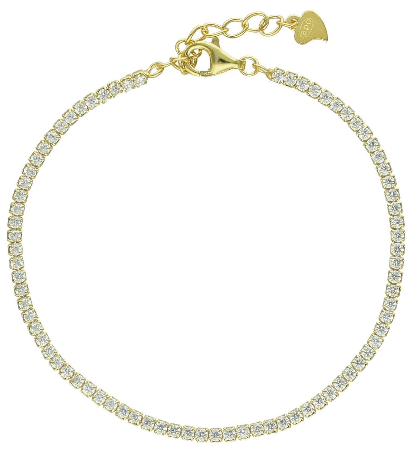 Srebrna bransoletka damska 925  pozłacana celebrytka z cyrkoniami DIA-BRA-11762-925 (1).jpg