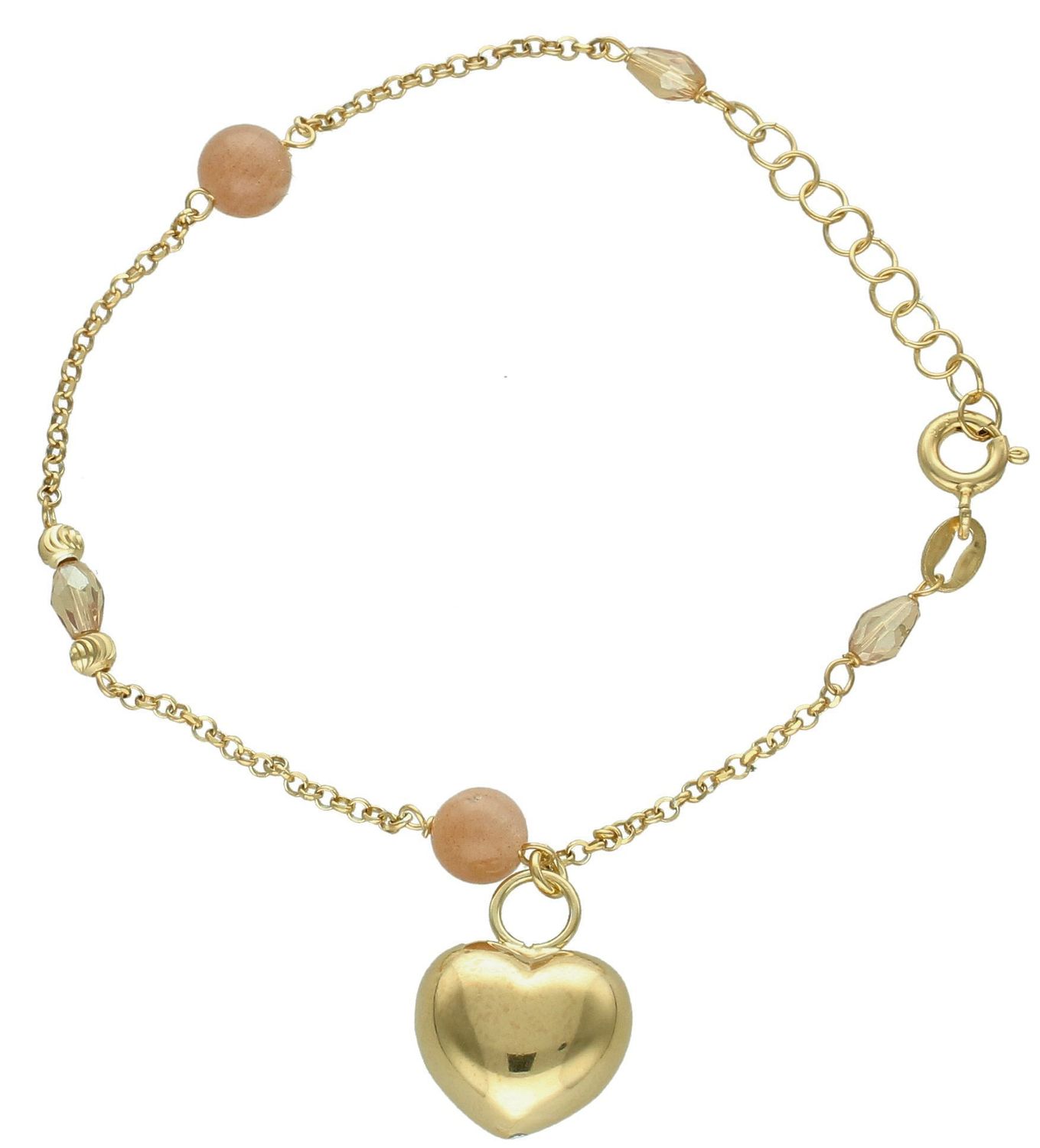 Srebrna bransoletka damska 925 pozłacana celebrytka z dużym sercem DIA-BRA-11763-925 (1).jpg