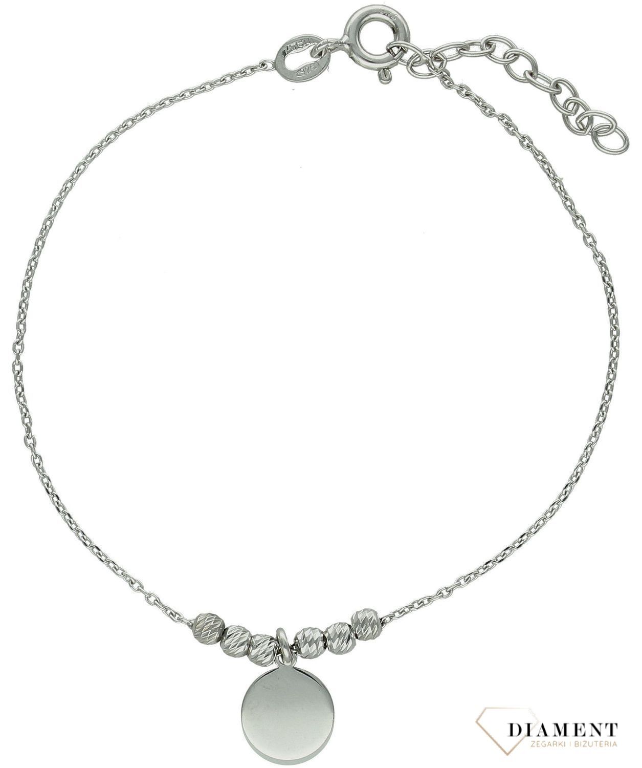 Srebrna bransoletka damska 925 celebrytka z kuleczkami DIA-BRA-11766-925. Srebrna bransoletka damska. Bransoletka srebrna celebrytka. Srebrna bransoletka na prezent dla kobiety..jpg