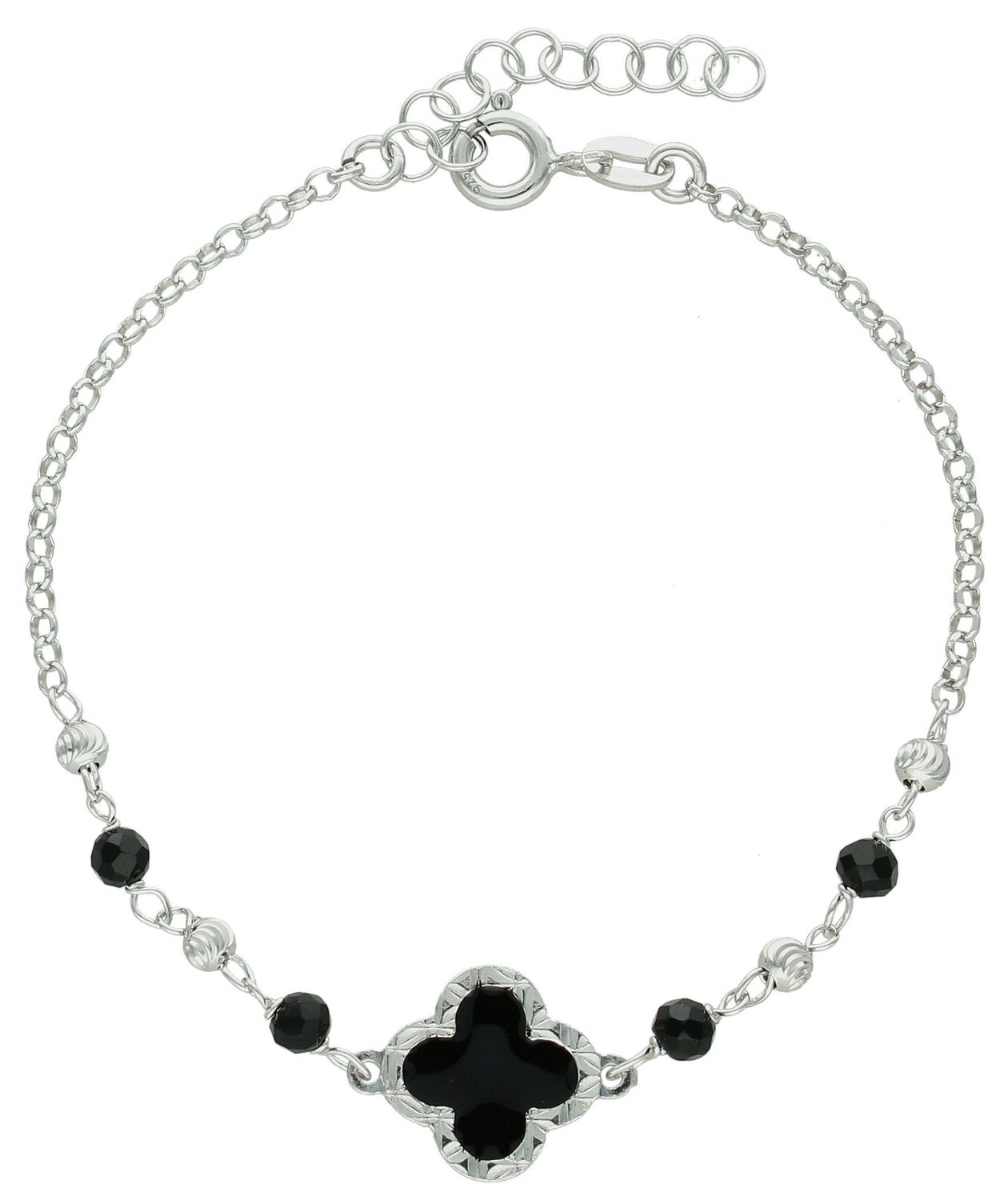 Srebrna bransoletka damska 925 celebrytka z koniczyną DIA-BRA-11778-925 (1).jpg