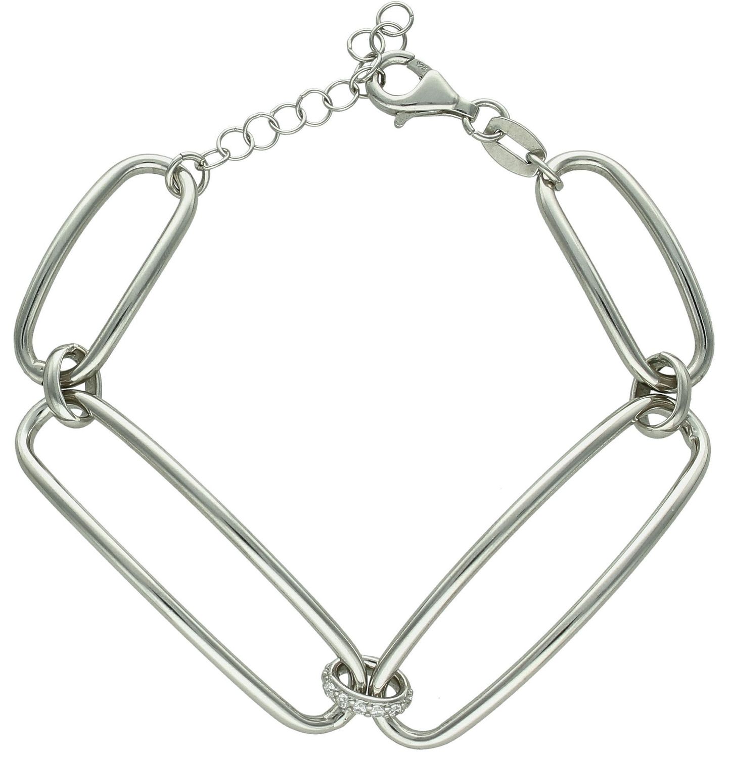 Srebrna bransoletka damska 925 podłużne spinacze DIA-BRA-11802-925 (2).jpg