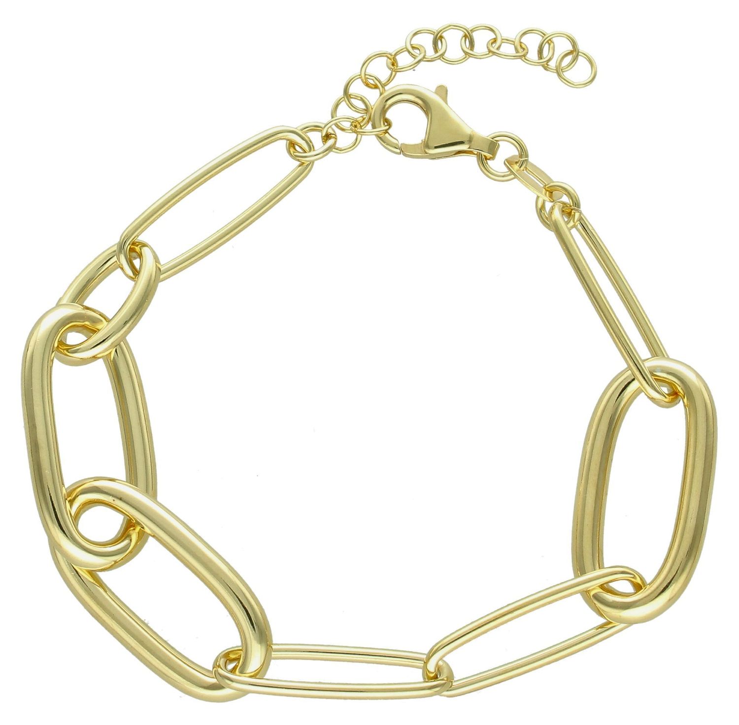 Srebrna bransoletka damska 925 pokryta złotem owalne duże ogniwka DIA-BRA-11803-925 (2).jpg