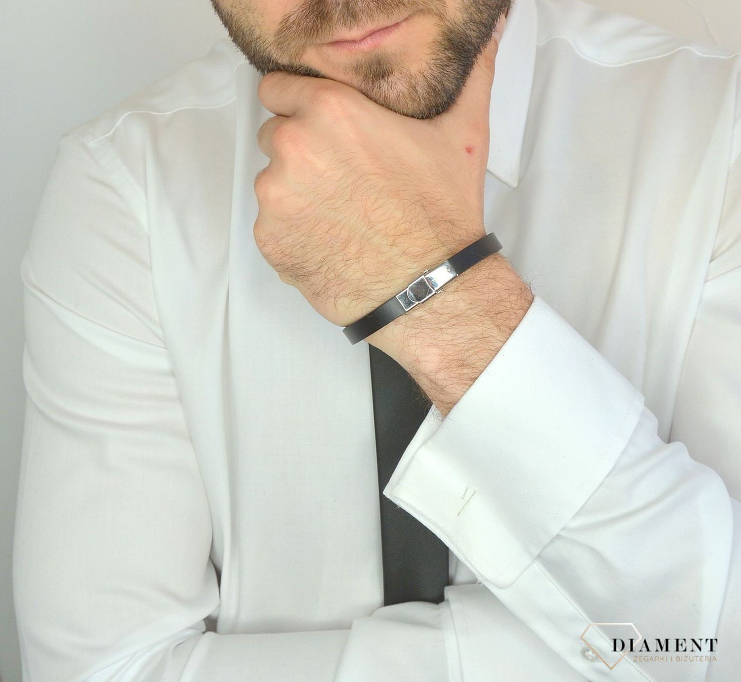 Bransoletka męska blaszka z ozdobnym wzorem DIA-BRA-11867-STAL.jpg