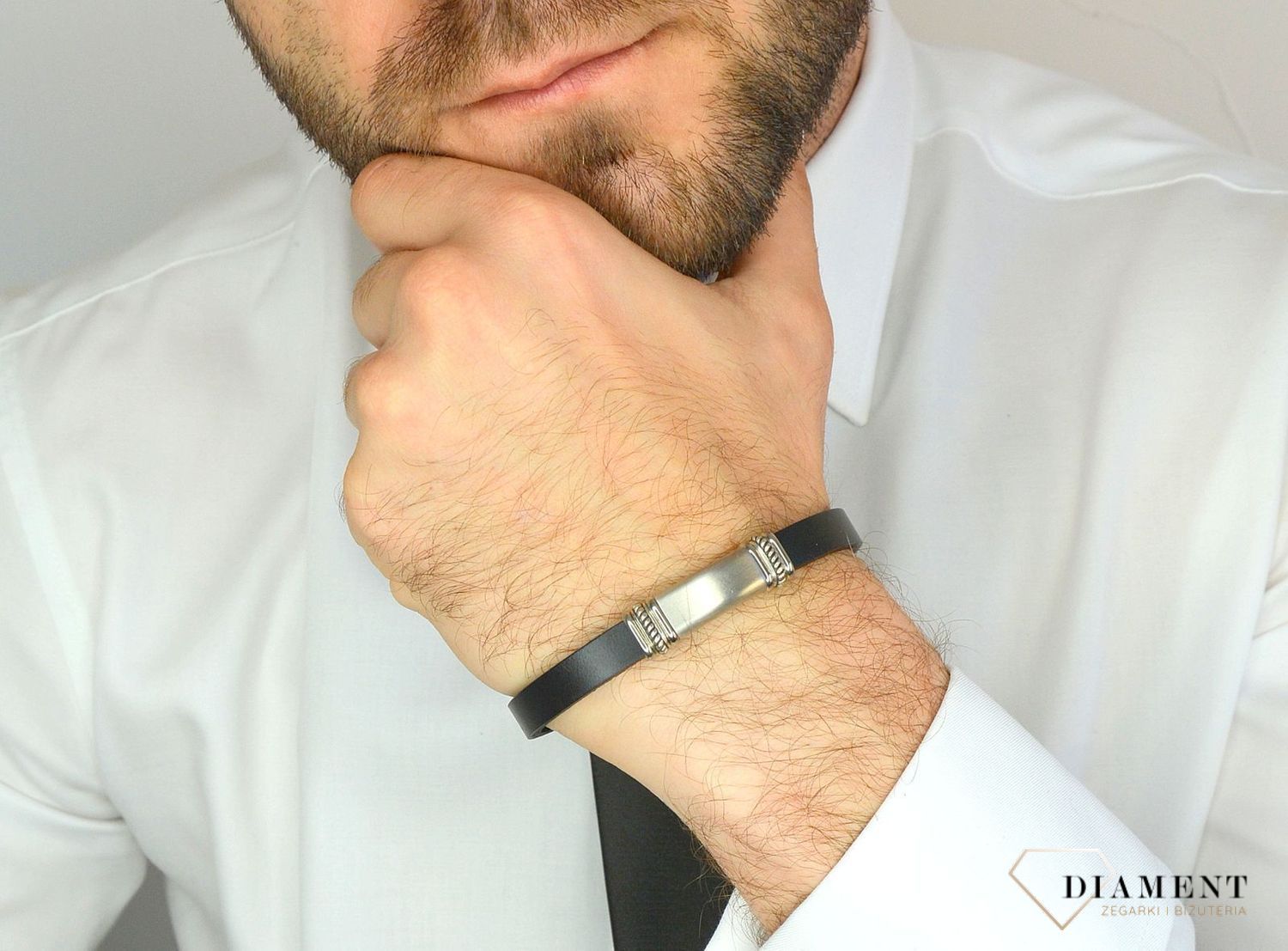 Bransoletka męska blaszka z ozdobnym wzorem DIA-BRA-11867-STAL.jpg