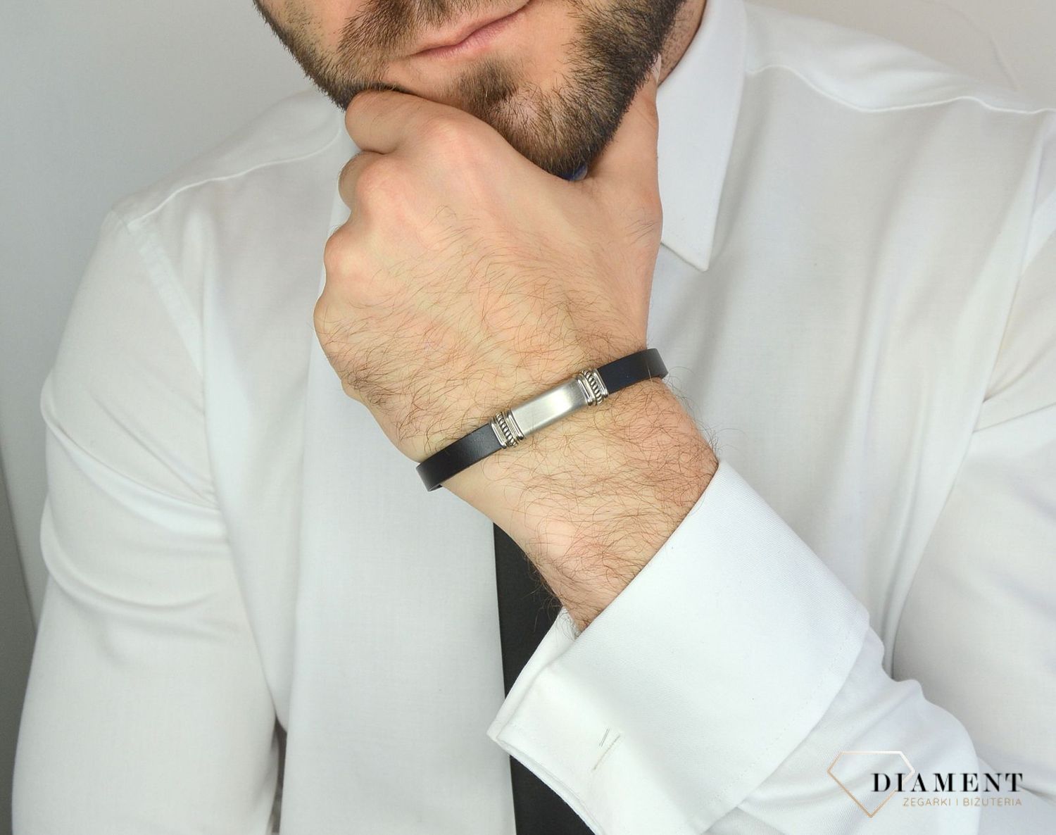 Bransoletka męska blaszka z ozdobnym wzorem DIA-BRA-11867-STAL.jpg