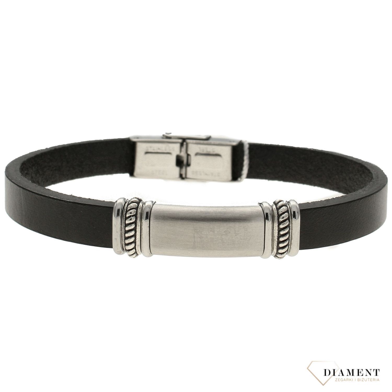 Bransoletka męska blaszka z ozdobnym wzorem DIA-BRA-11867-STAL.jpg