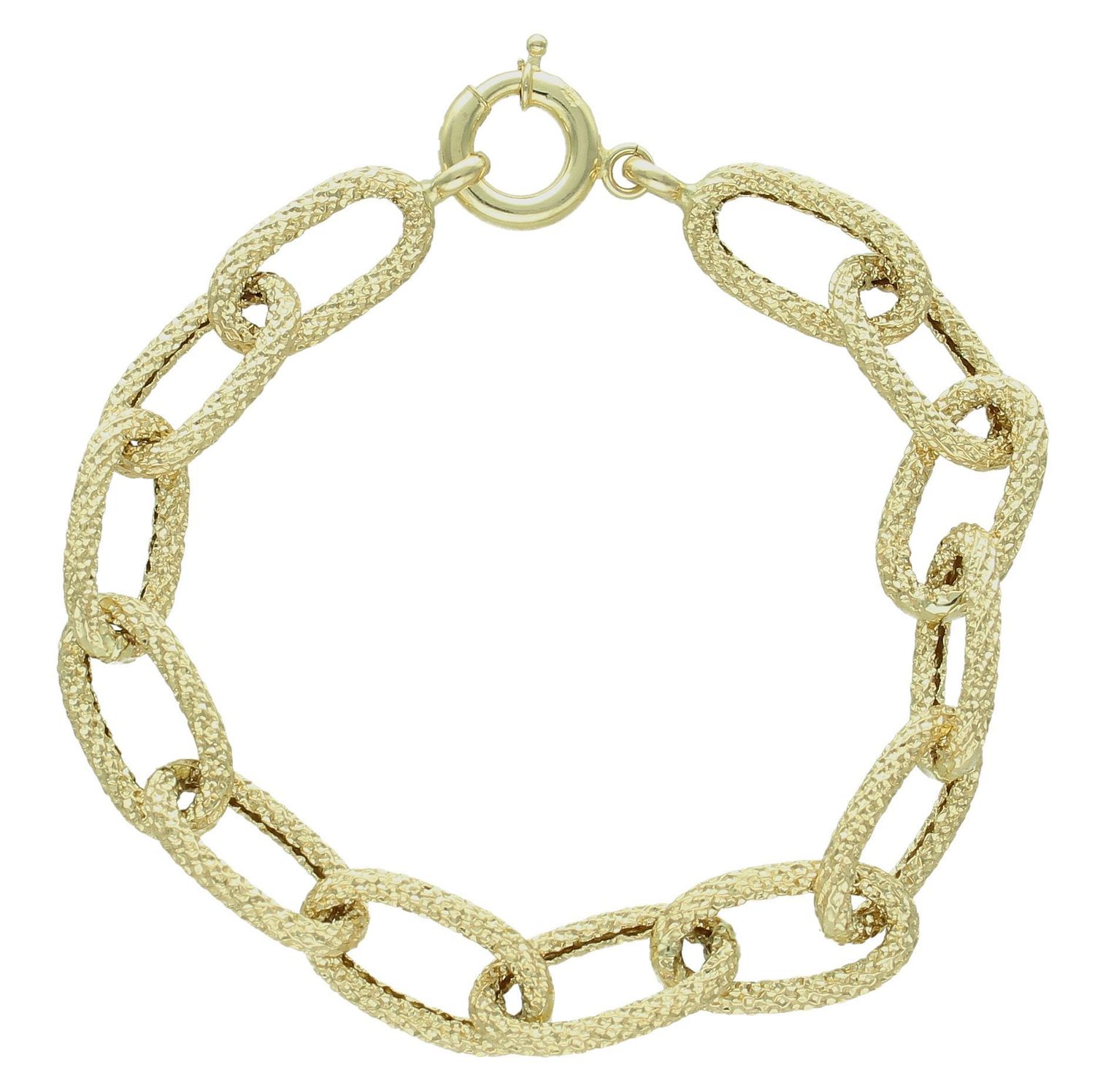 Złota bransoletka damska 585 owalne grawerowane ogniwa DIA-BRA-11982-585. Złota bransoletka damska. Złota bransoletka próby 585. Bransoletka damska ze złota. Bransoletka złota na prezent (2).jpg