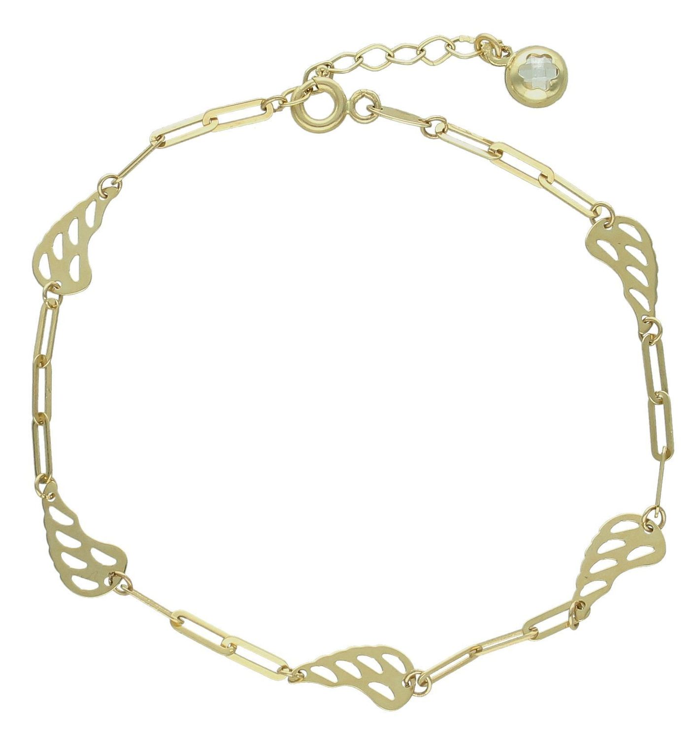 Złota bransoletka damska 585 ze skrzydełkami i cyrkonią DIA-BRA-11983-585. Złota bransoletka damska. Złota bransoletka próby 585. Bransoletka damska ze złota. Bransoletka złota na prezent (2).jpg