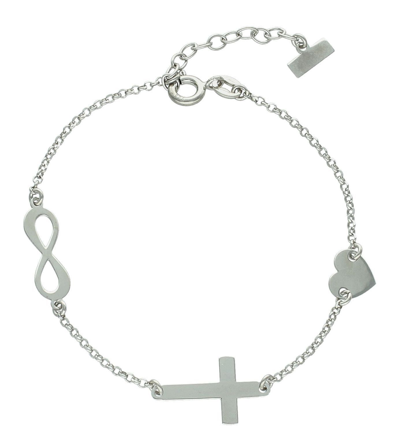 Srebrna bransoletka damska celebrytka 925 z zawieszkami..jpg