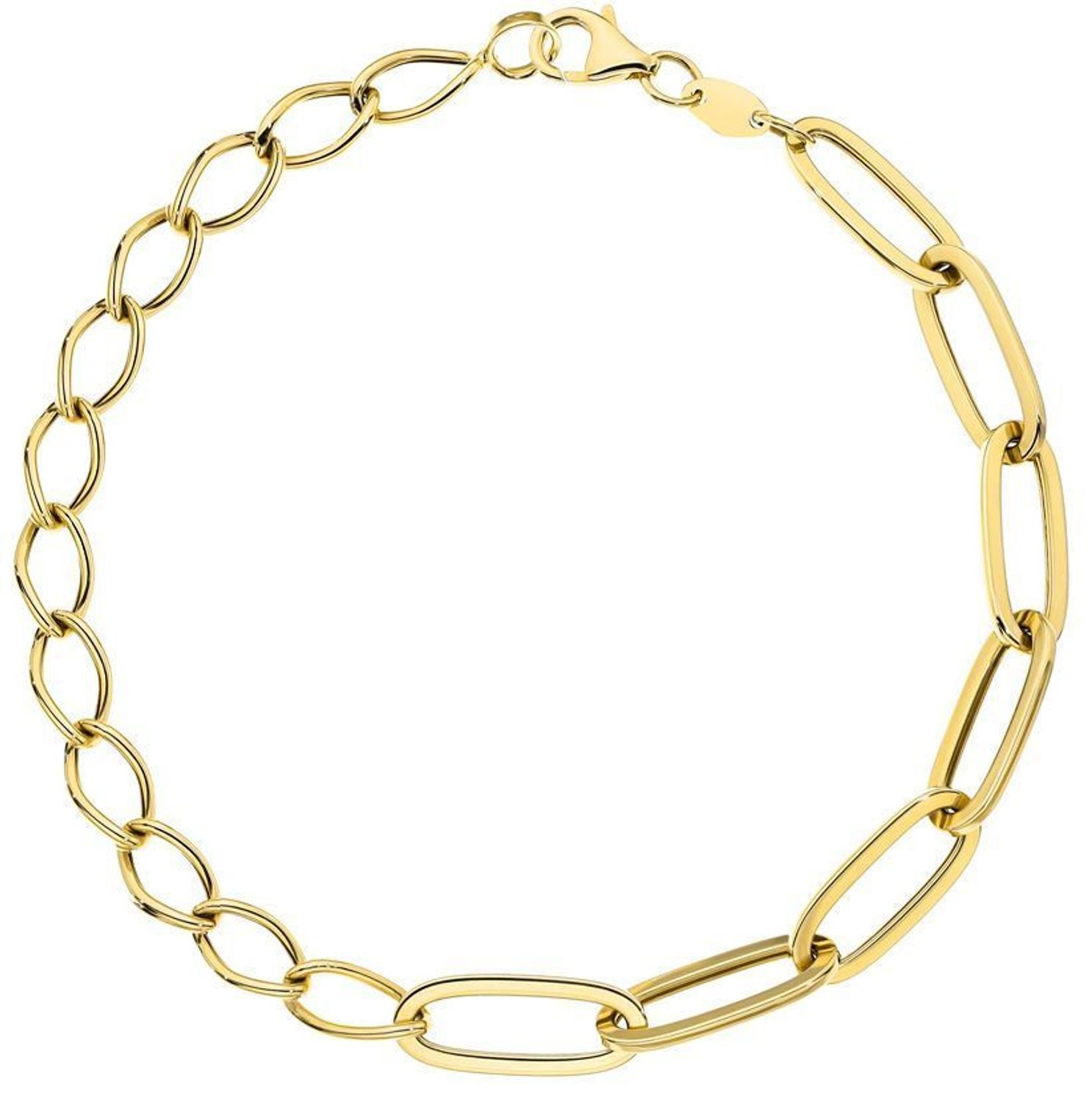 Bransoletka złota owalne ogniwa próba 585, DIA-BRA-12109-585 Złota bransoletka wykonana z 14 karatowego żółtego złota. Bransoletka to idealny pomysł na prezent. Złota biżuteria o oryginalnej formie.jpg