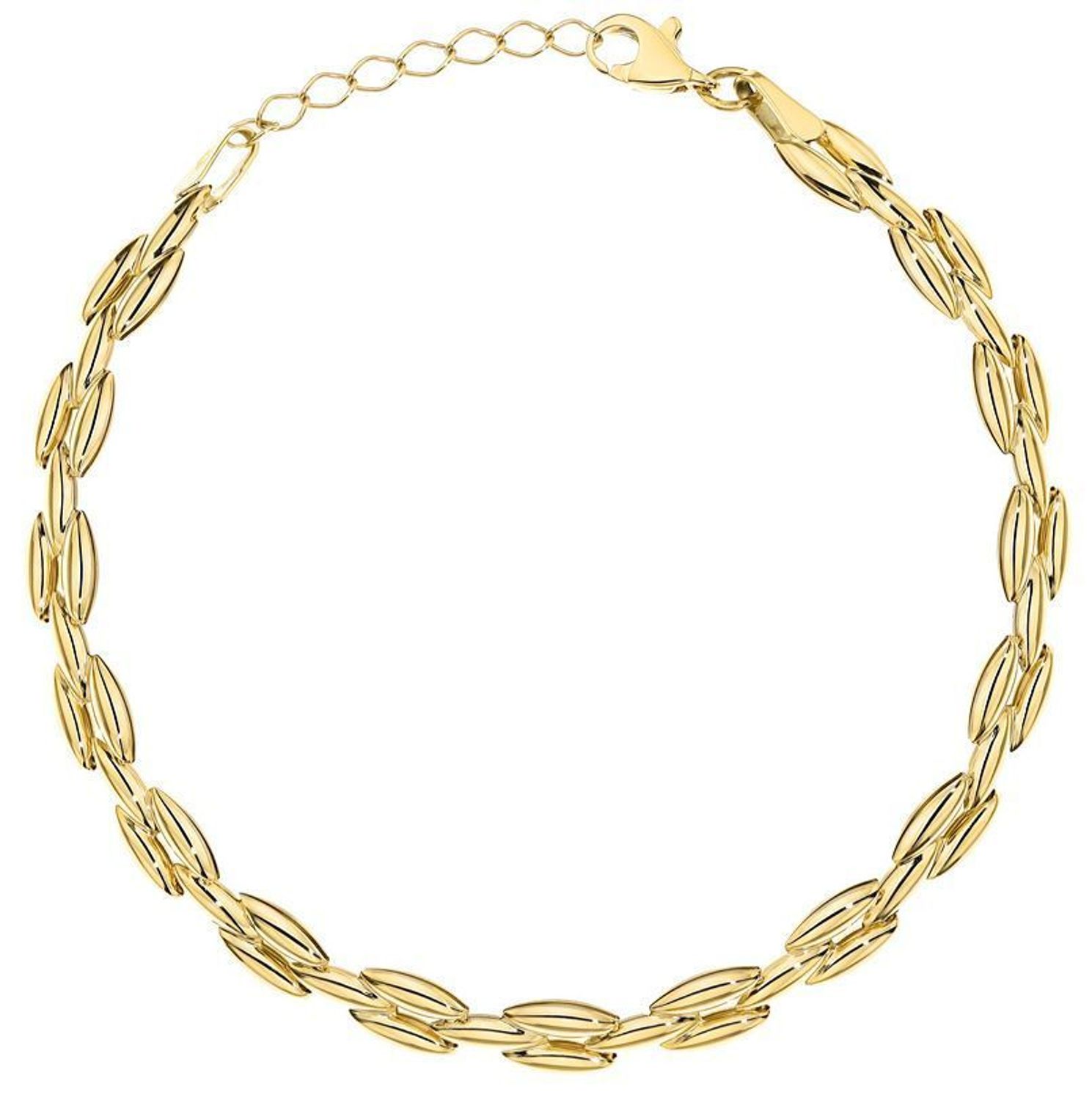 Złota bransoletka wykonana z 14 karatowego żółtego złota. Bransoletka to idealny pomysł na prezent. Złota biżuteria o oryginalnej formie prostokątnych ogniw..jpg