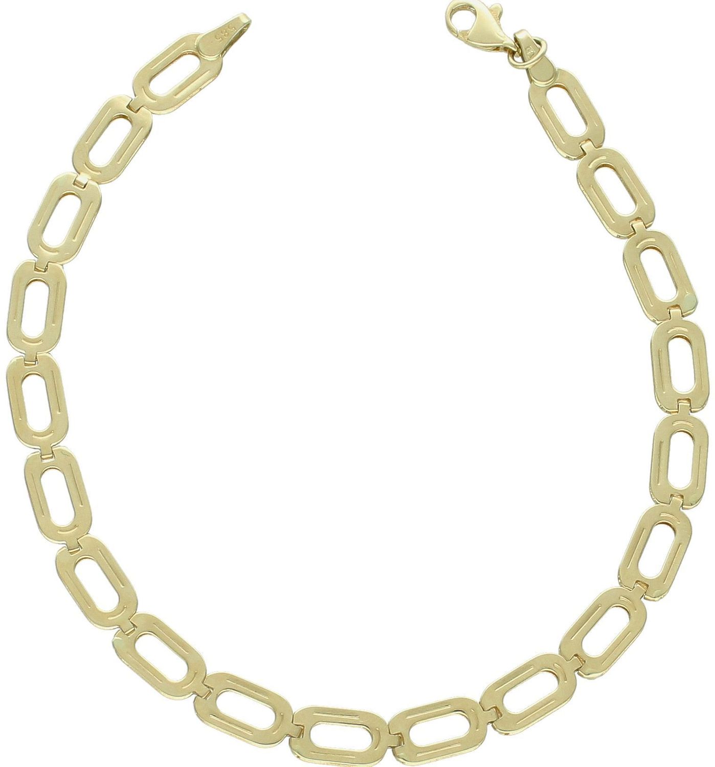 Złota bransoletka damska 585 prostokątne ogniwa DIA-BRA-12111-585, Złota bransoletka wykonana z 14 karatowego żółtego złota. Bransoletka to idealny pomysł na prezent.1.jpg