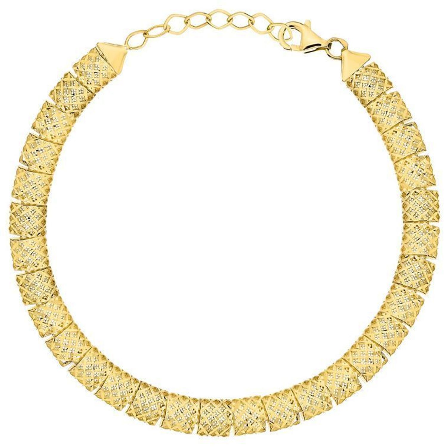 Bransoletka złota kwadratowe ażurowe ogniwa próba 585, DIA-BRA-12112-585 Złota bransoletka wykonana z 14 karatowego żółtego złota. Bransoletka to idealny pomysł na prezent..jpg