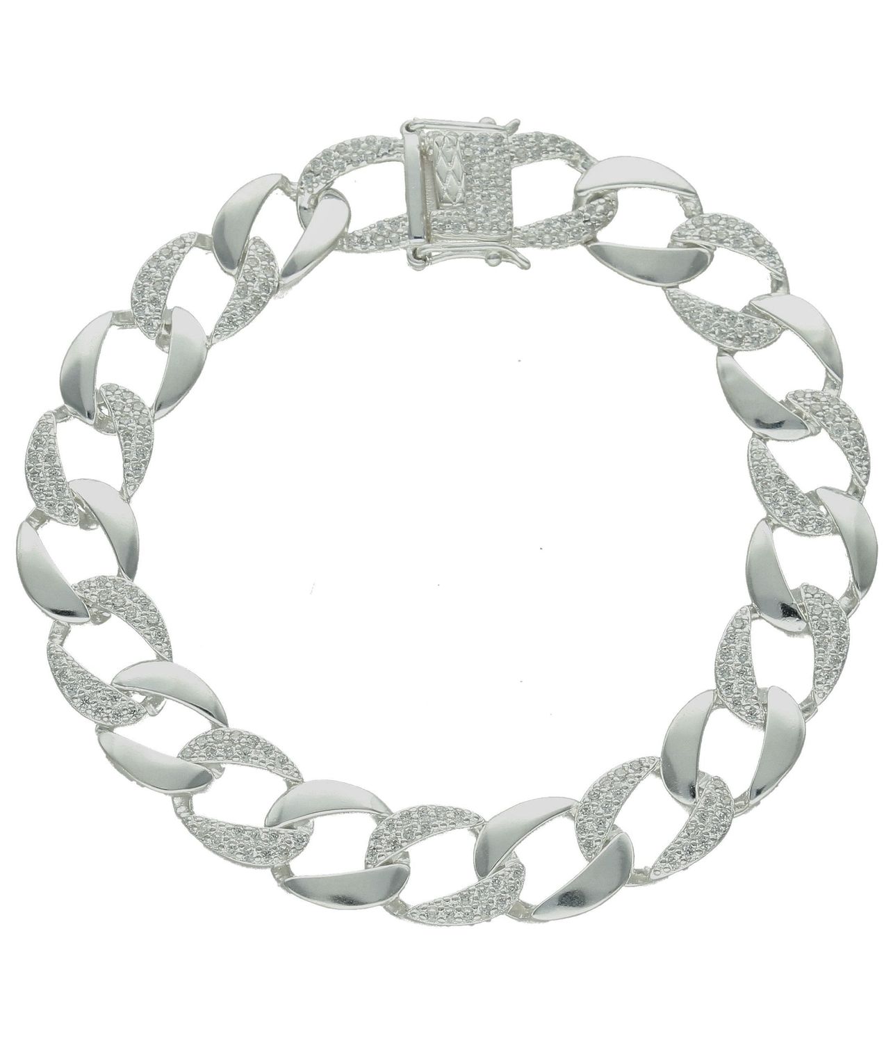 Srebrna bransoletka damska 925 pancerka zdobiona cyrkoniami DIA-BRA-12237-925.jpg