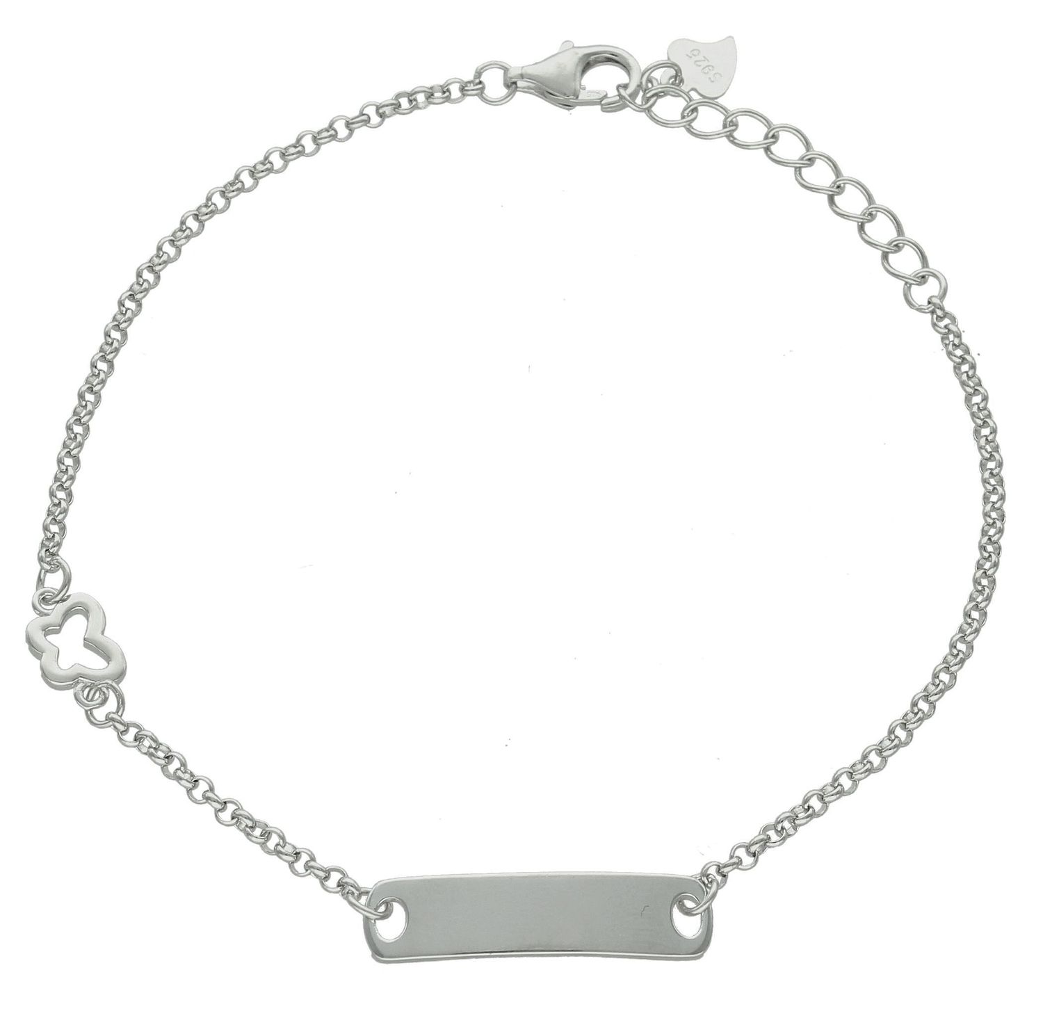 Srebrna bransoletka damska 925 celebrytka z blaszką DIA-BRA-12242-925.jpg