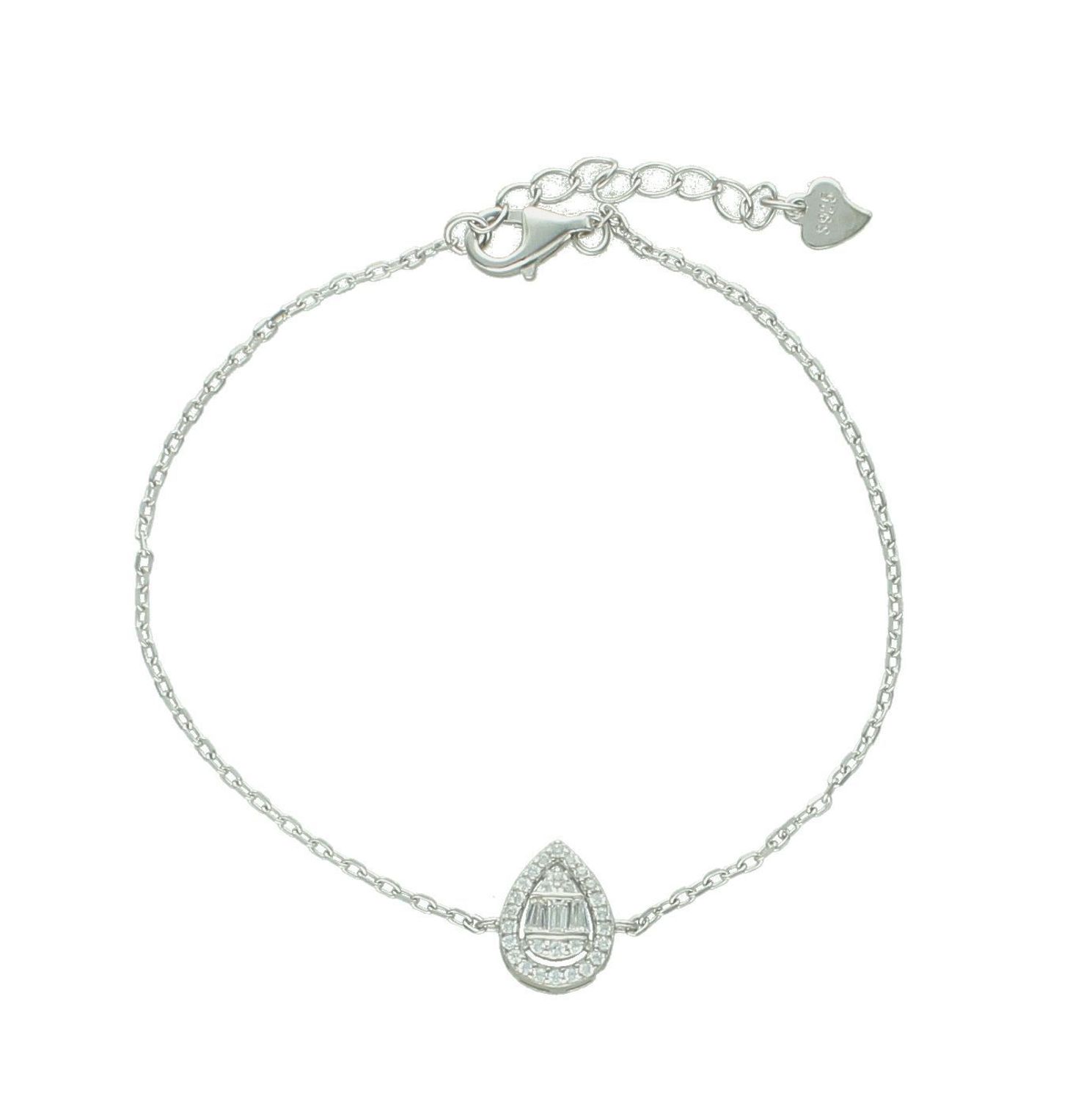 Srebrna bransoletka damska 925 celebrytka łezka z cyrkonią DIA-BRA-12254-925.jpg