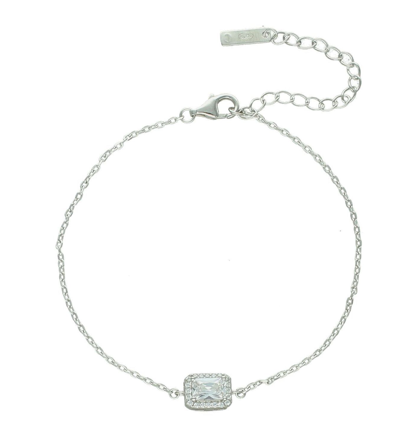 Srebrna bransoletka damska 925 celebrytka z prostokątną cyrkonią DIA-BRA-12255-925.jpg