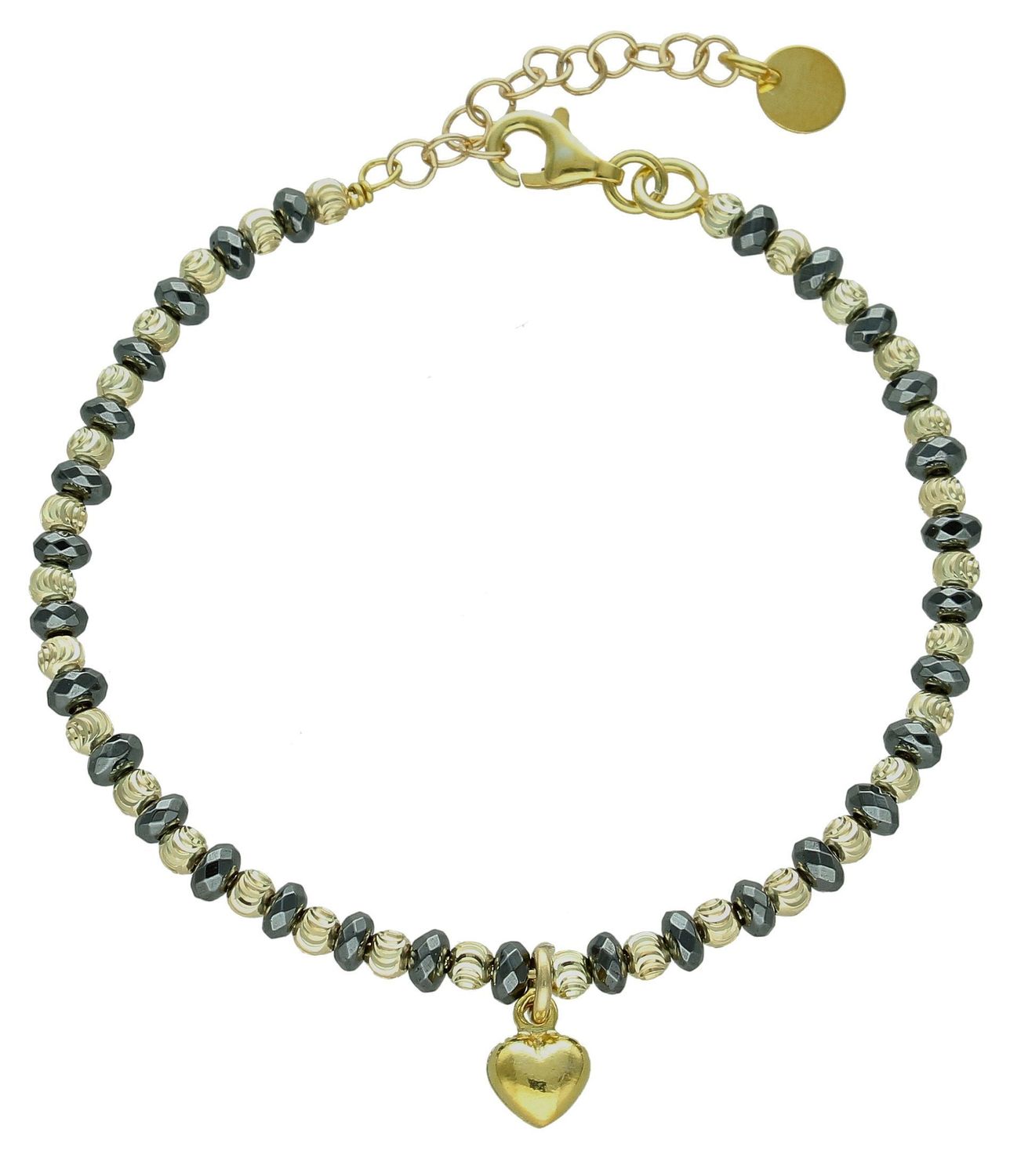 Srebrna bransoletka damska 925 grafitowo-złote kulki DIA-BRA-12346-925.jpg