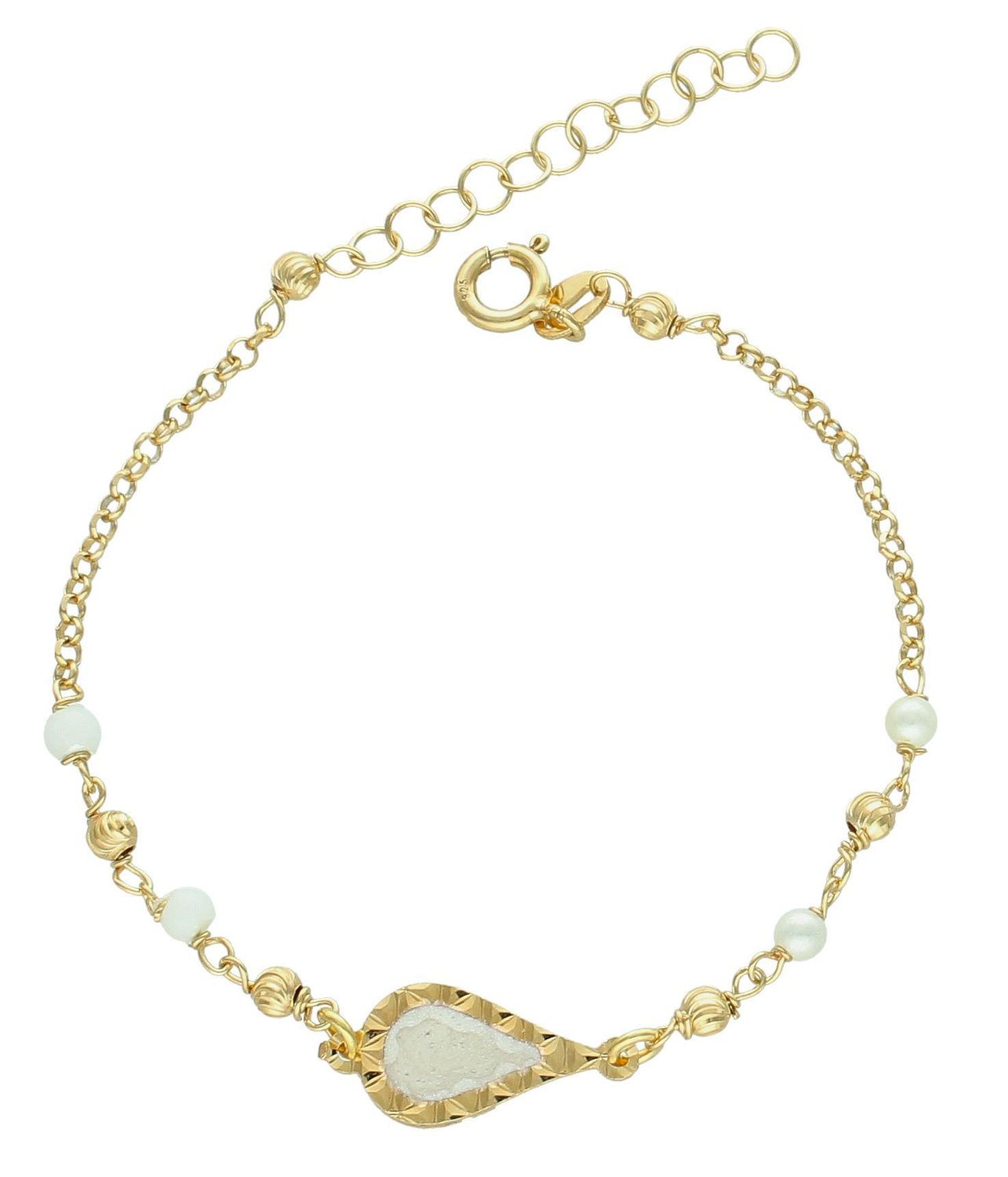 Bransoletka srebrna pozłacana masa perłowa pr 925, DIA-BRA-12366-925  Bransoletka wykonana z najwyższej jakości srebra. Idealny pomysł na prezent dla każdej kobiety.1.jpg