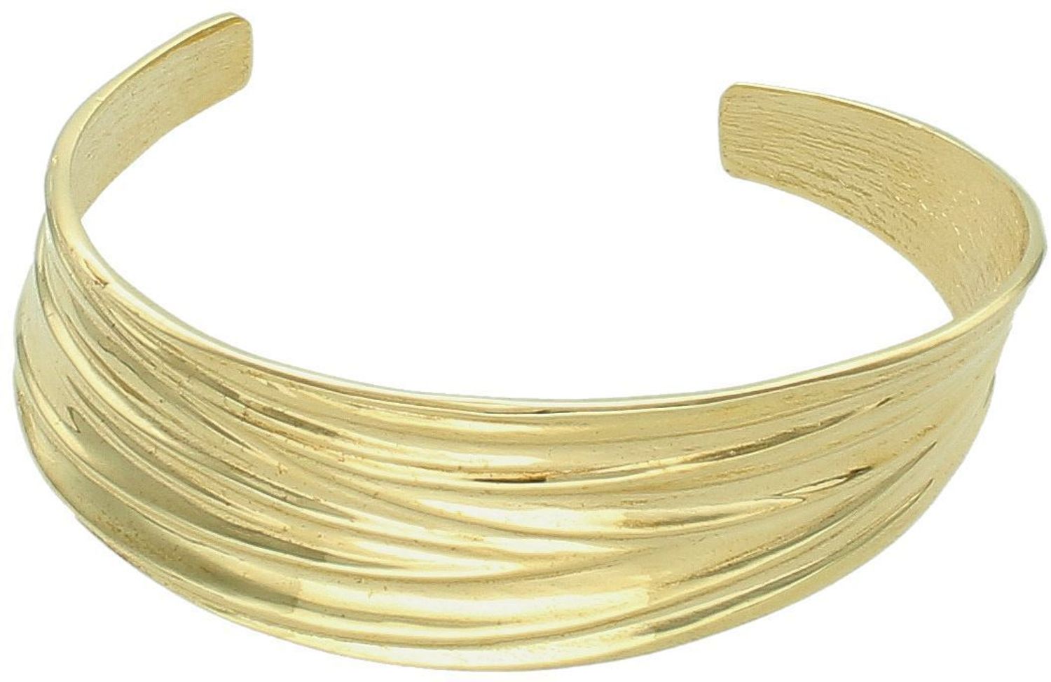 Pozłacana srebrna bransoletka damska sztywna ze żłobieniem – DIA-BRA-12383-925, srebro 925.jpg