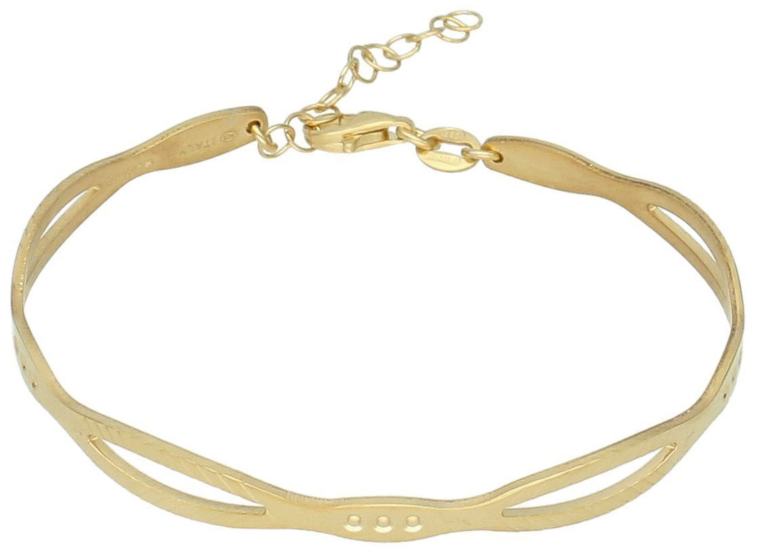 Bransoletka srebrna sztywna pozłacana próba 925, DIA-BRA-12388-925.jpg