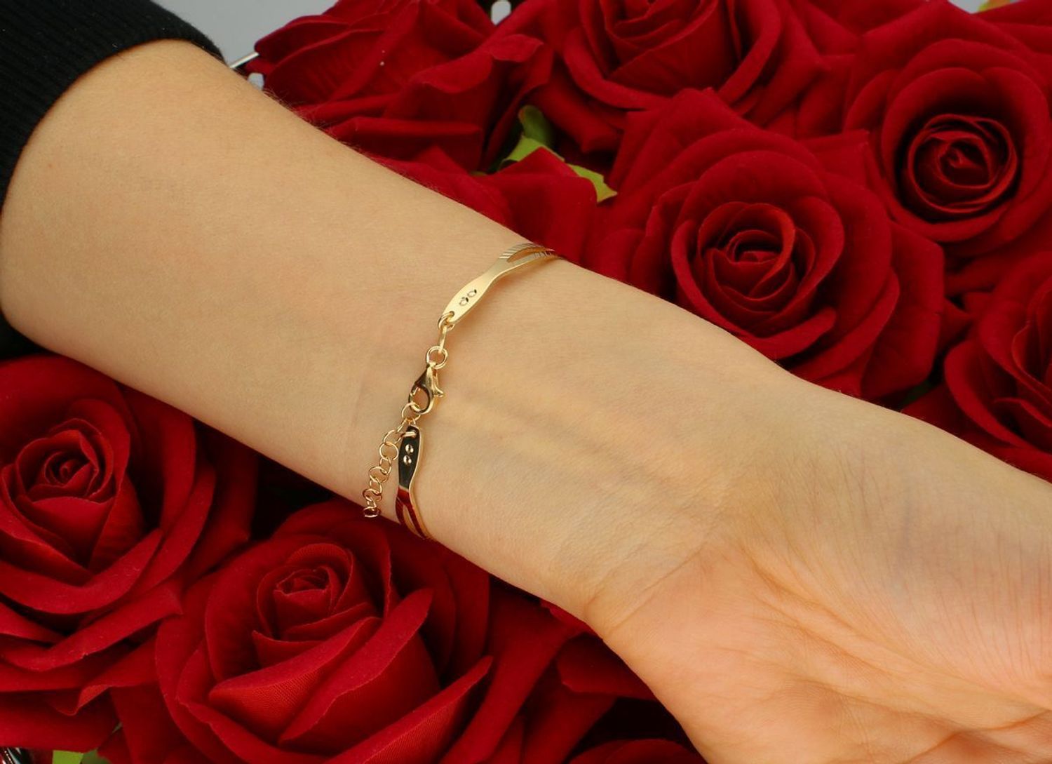 Bransoletka srebrna sztywna pozłacana próba 925, DIA-BRA-12388-925.jpg