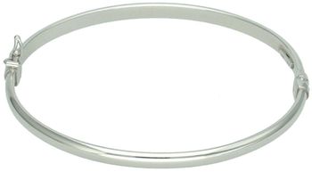 Sztywna bransoletka srebrna Ag 925 o owalnym kształcie, długość 17,5 cm, szerokość 4 mm, zapięcie na zatrzask. Model DIA-BRA-12393-925 – elegancja i wygoda.1.jpg