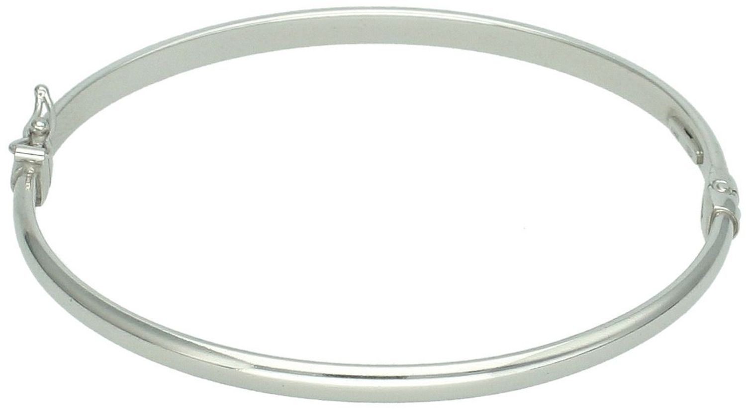 Sztywna bransoletka srebrna Ag 925 o owalnym kształcie, długość 17,5 cm, szerokość 4 mm, zapięcie na zatrzask. Model DIA-BRA-12393-925 – elegancja i wygoda.1.jpg