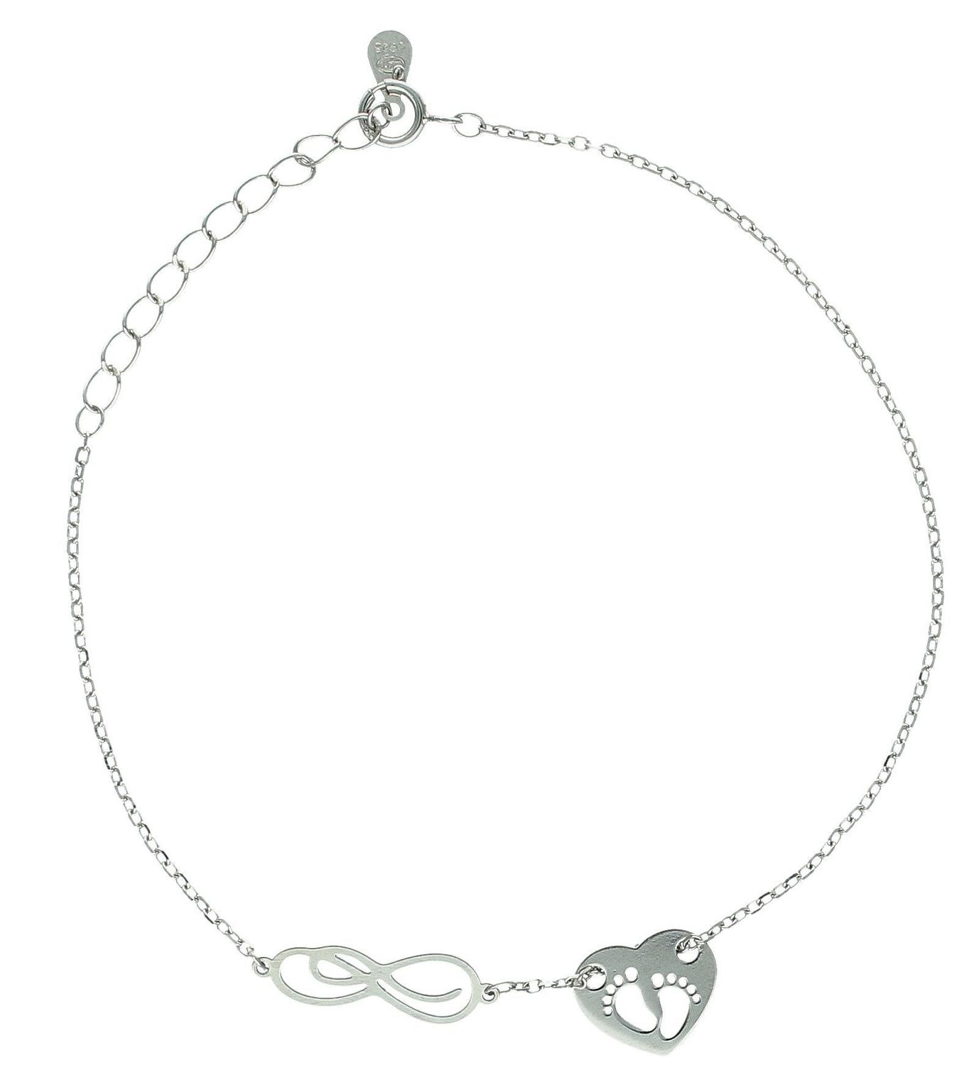 Bransoletka srebrna celebrytka serce z nieskończonością DIA-BRA-12442-925.jpg