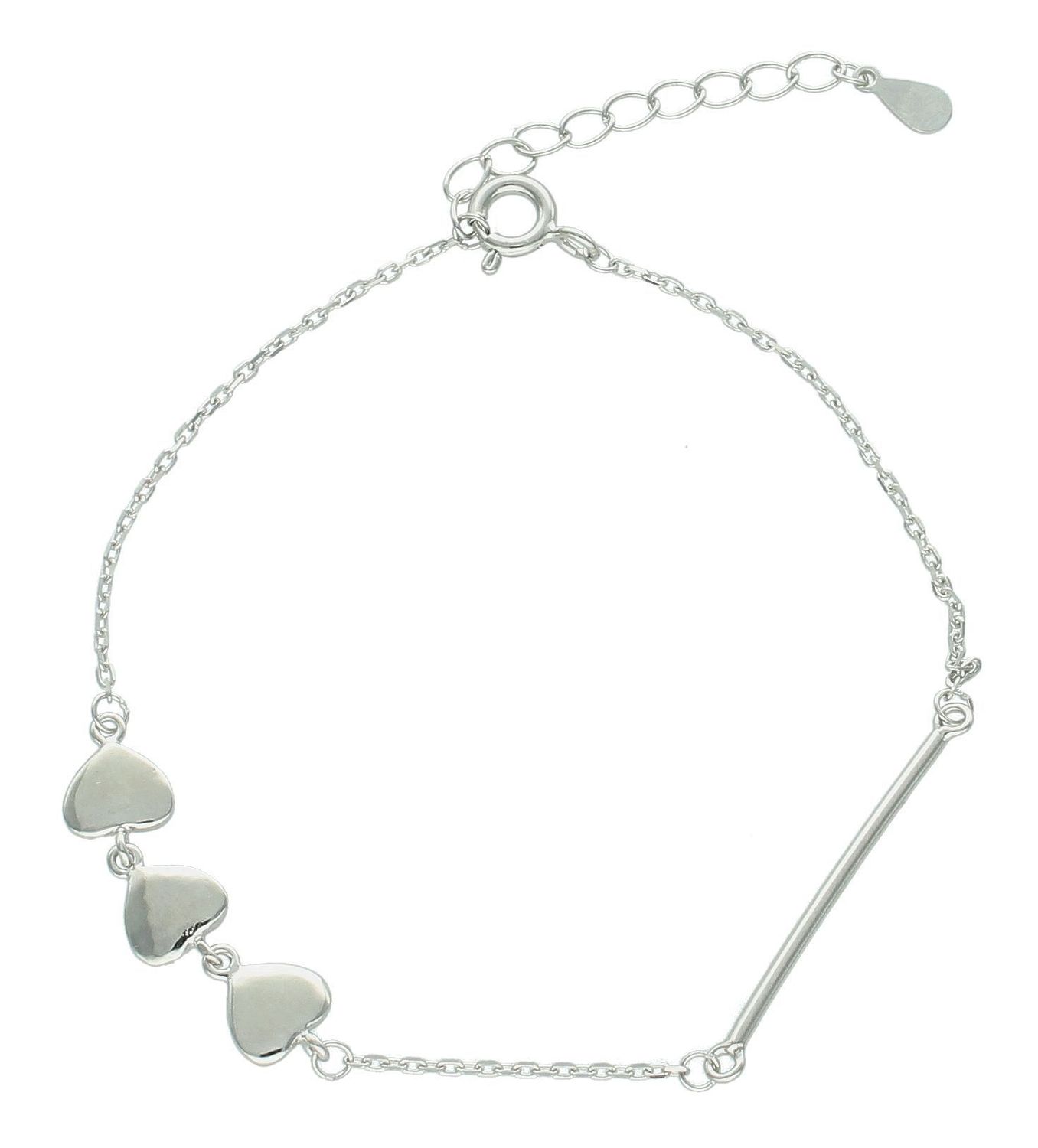 Bransoletka celebrytka trzy serca próba 925, DIA-BRA-12444-925.jpg