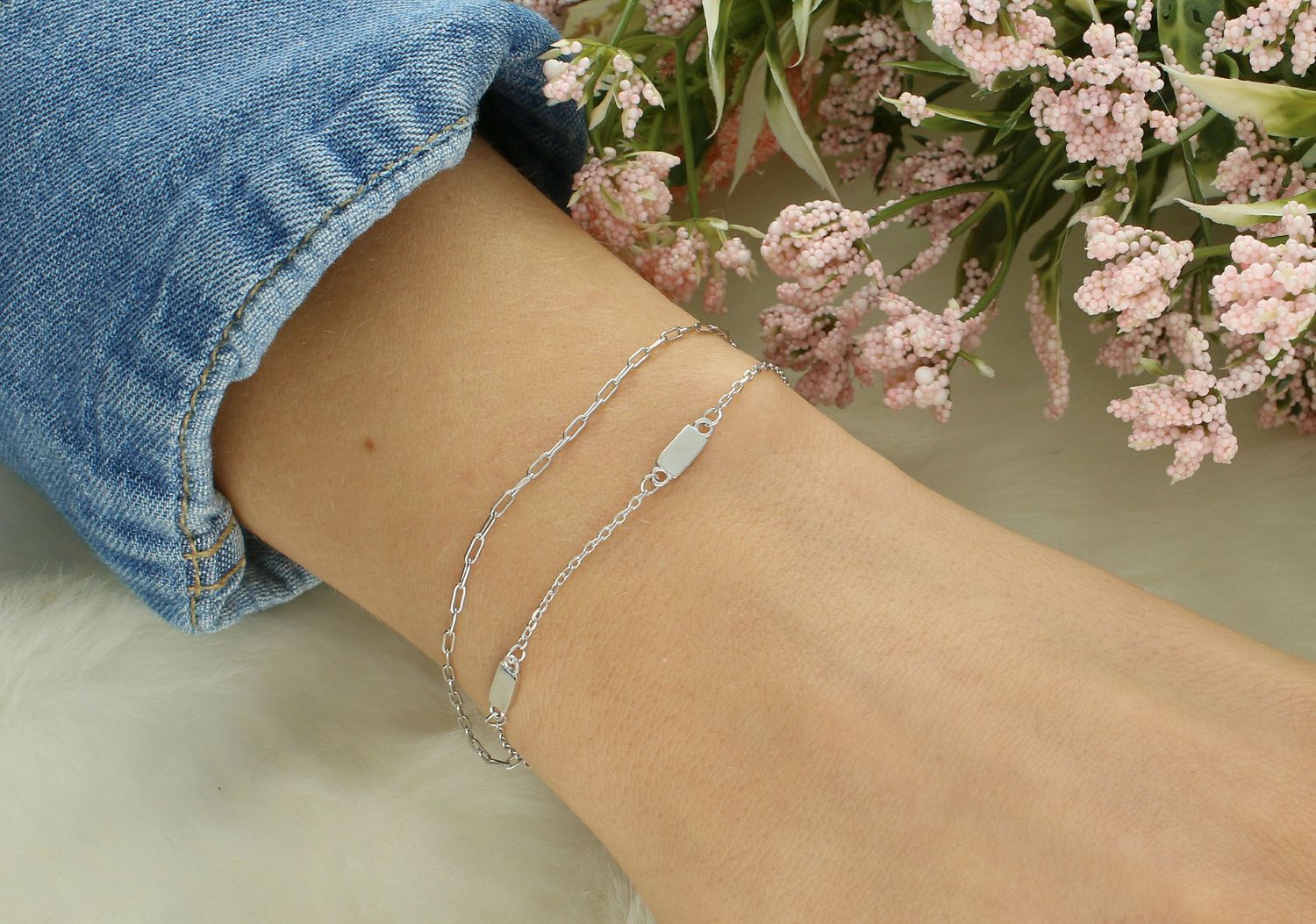 Bransoletka srebrna podwójna srebro 925, DIA-BRA-12450-925.jpg