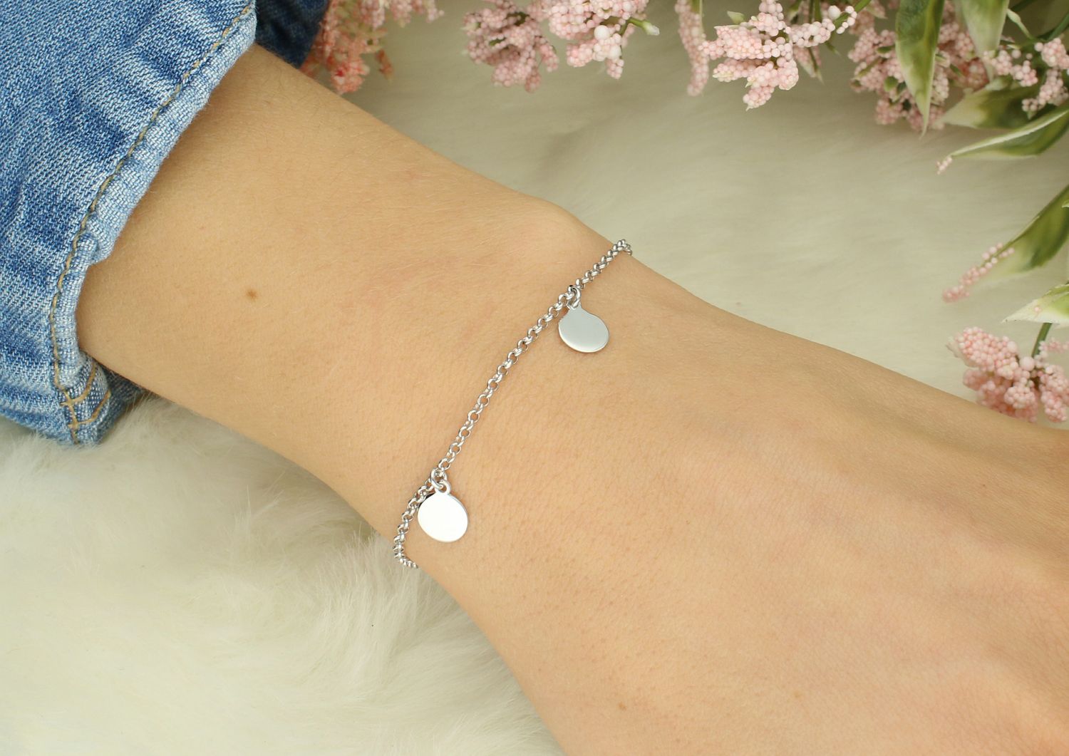 Bransoletka srebrna celebrytka blaszki próba 925, DIA-BRA-12456-925 Ag.jpg