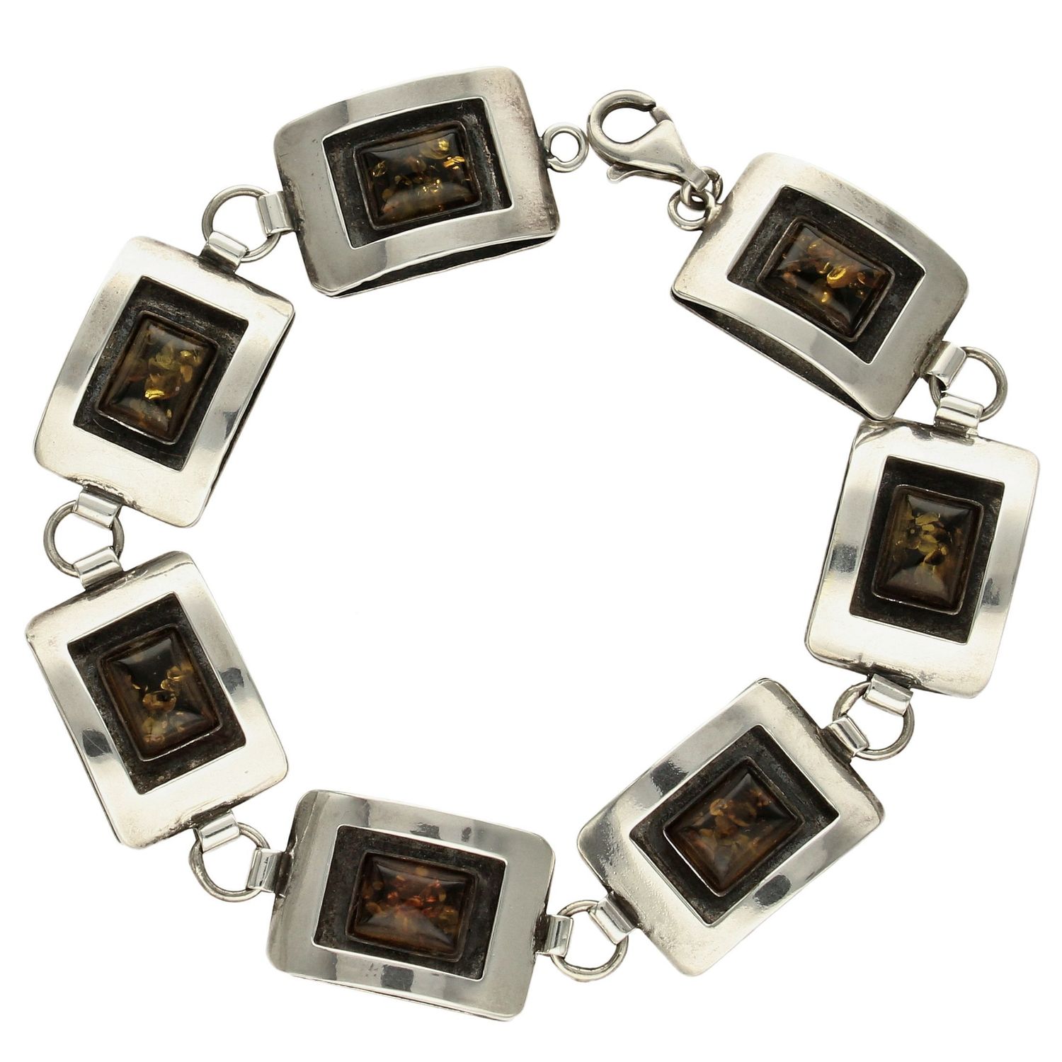 Bransoletka srebrna z bursztynów DIA-BRA-12475-bursztyn bursztyn to propozycja od sklepu jubilerskiego Diament.jpg