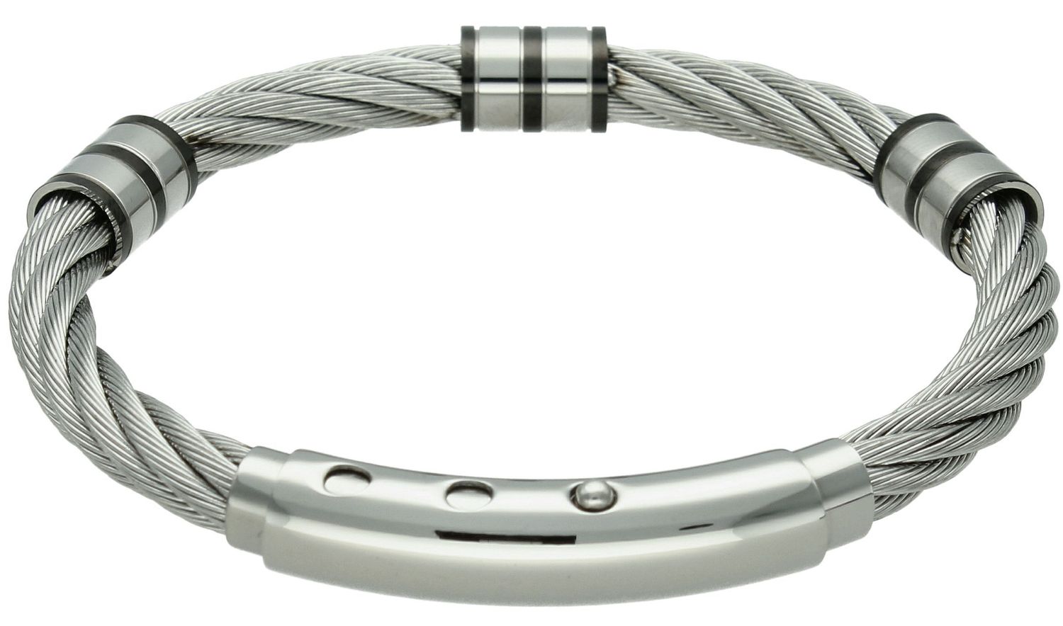 Bransoletka męska stalowa sztywna DIA-BRA-12487-STAL Bransoletka męska stalowa w srebrno-czarnym kolorze. Męska bransoletka stalowa srebrno-czarna. Bransoletka to wyjątkowy gadżet 5.jpg