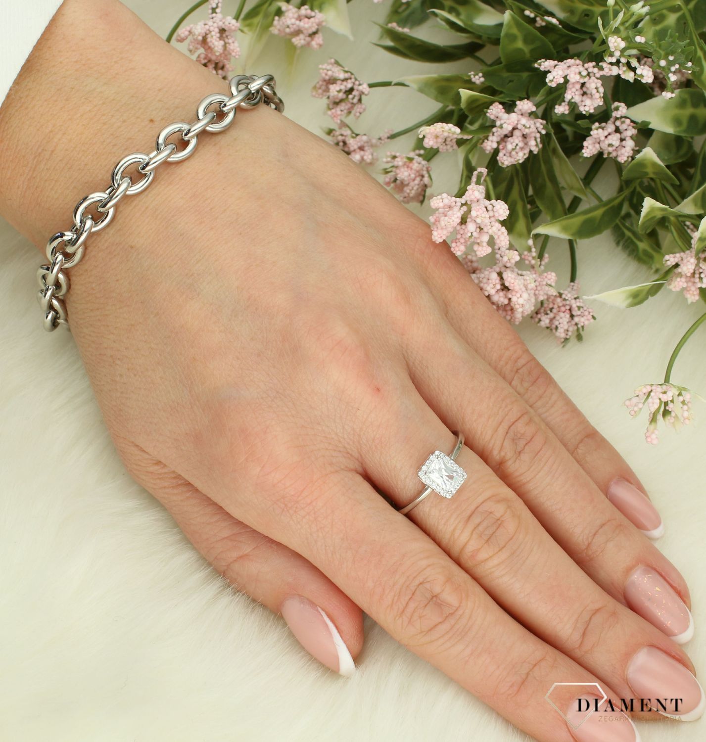 Srebrna bransoletka damska 925 klasyczna duże ogniwka DIA-BRA-12513-925 (2).jpg