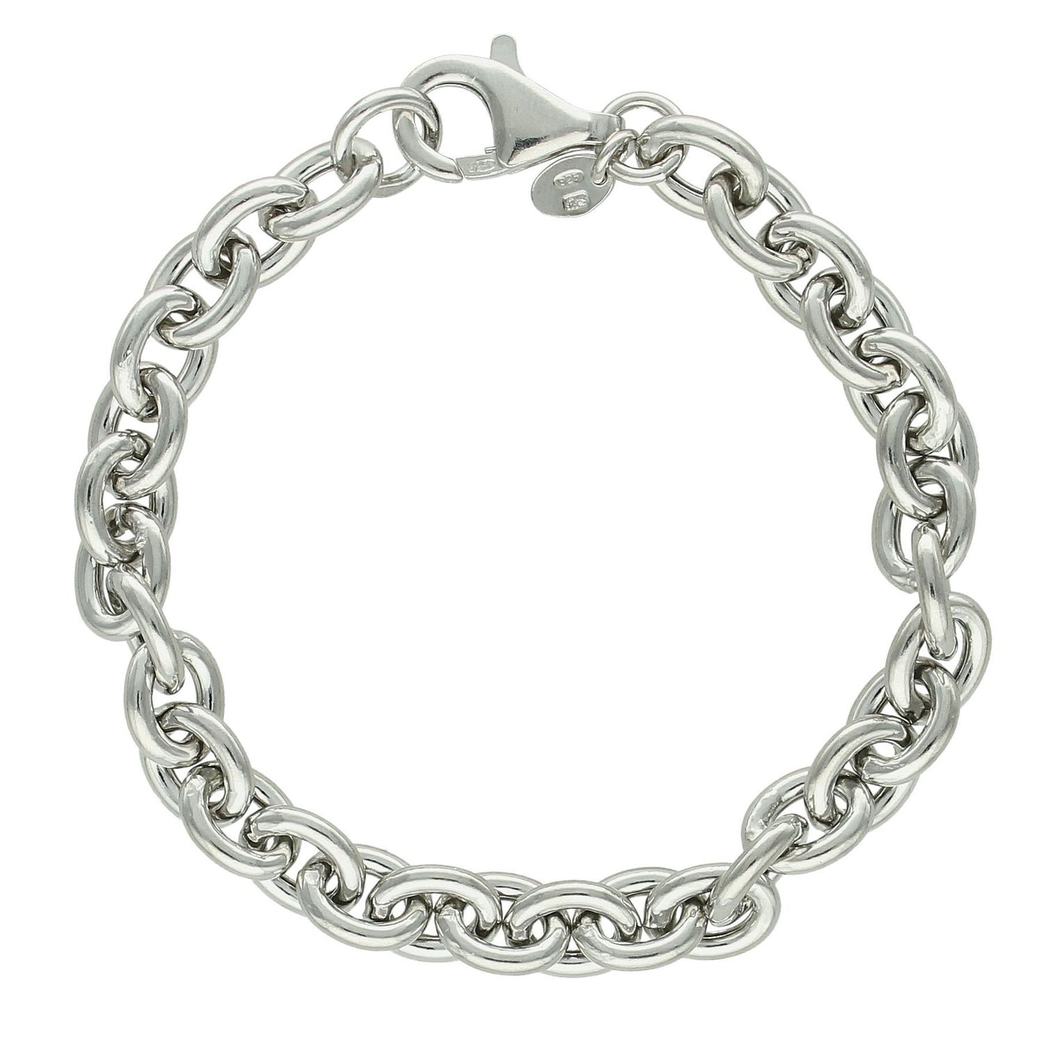 Srebrna bransoletka damska 925 klasyczna duże ogniwka DIA-BRA-12513-925 (2).jpg