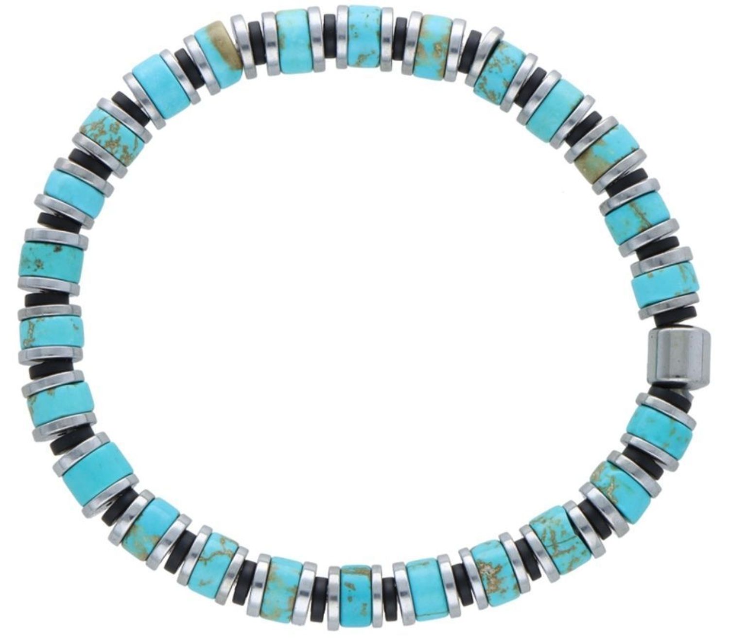 Bransoletka turkus DIA-BRA-12558-INNE Bransoletka na gumce to biżuteria cechująca się oryginalnością i wygodą, która zachwyci każdą kobietę. Oryginalny  pomysł na prezent.1.jpg