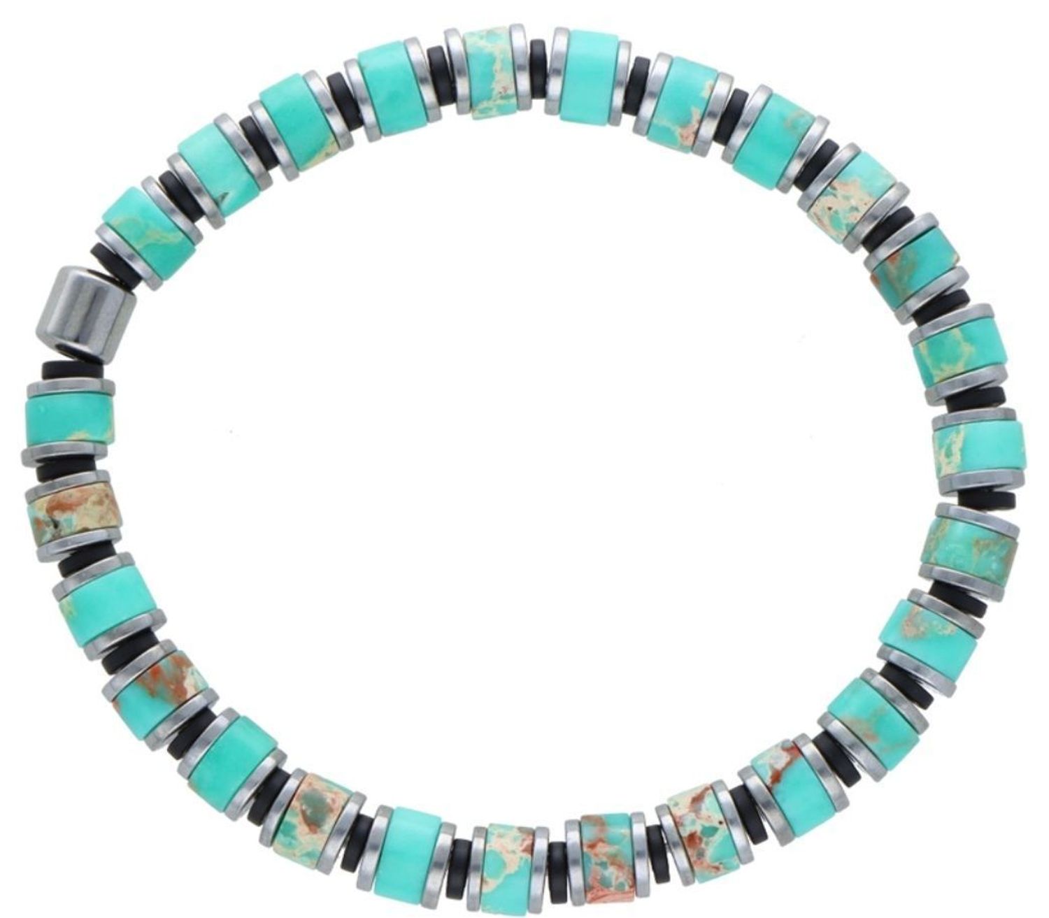 Bransoletka jaspis cesarski DIA-BRA-12559-INNE Bransoletka na gumce to biżuteria cechująca się oryginalnością i wygodą, która zachwyci każdą kobietę. Oryginalny  pomysł na prezent.1.jpg