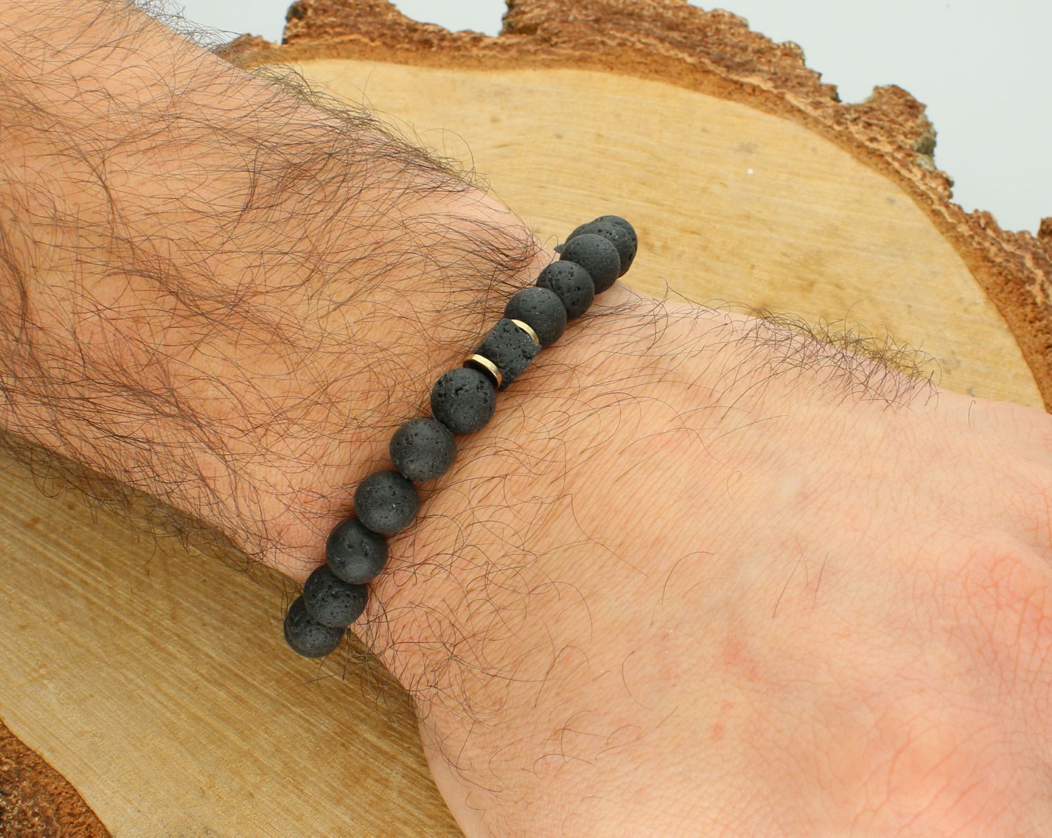 Bransoletka lawa wulkaniczna DIA-BRA-12565-INNE Bransoletka na gumce to biżuteria cechująca się oryginalnością i wygodą, która zachwyci każdą kobietę. 111.jpg