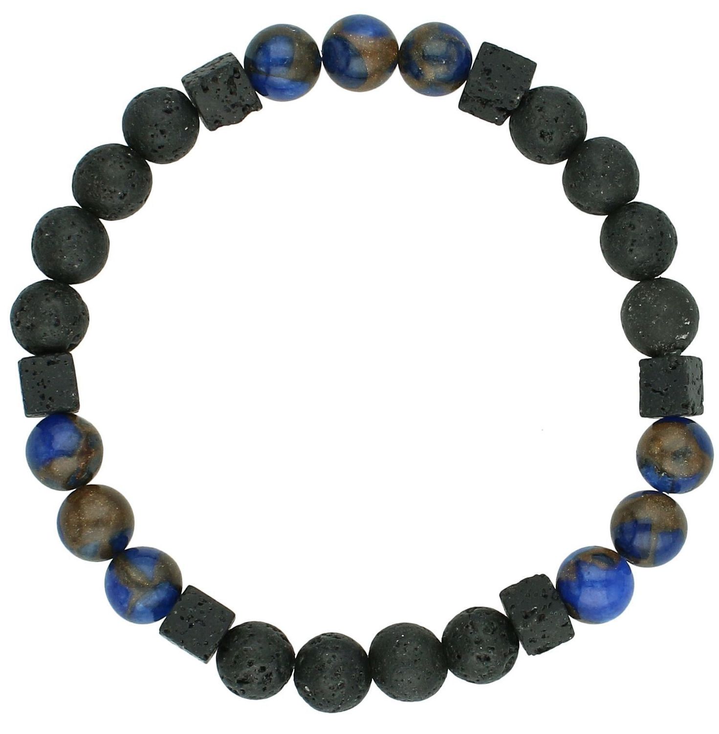 Bransoletka lawa wulkaniczna,gold colored st DIA-BRA-12566-INNE Bransoletka na gumce to biżuteria cechująca się oryginalnością i wygodą, która zachwyci każdą kobietę. 1.jpg